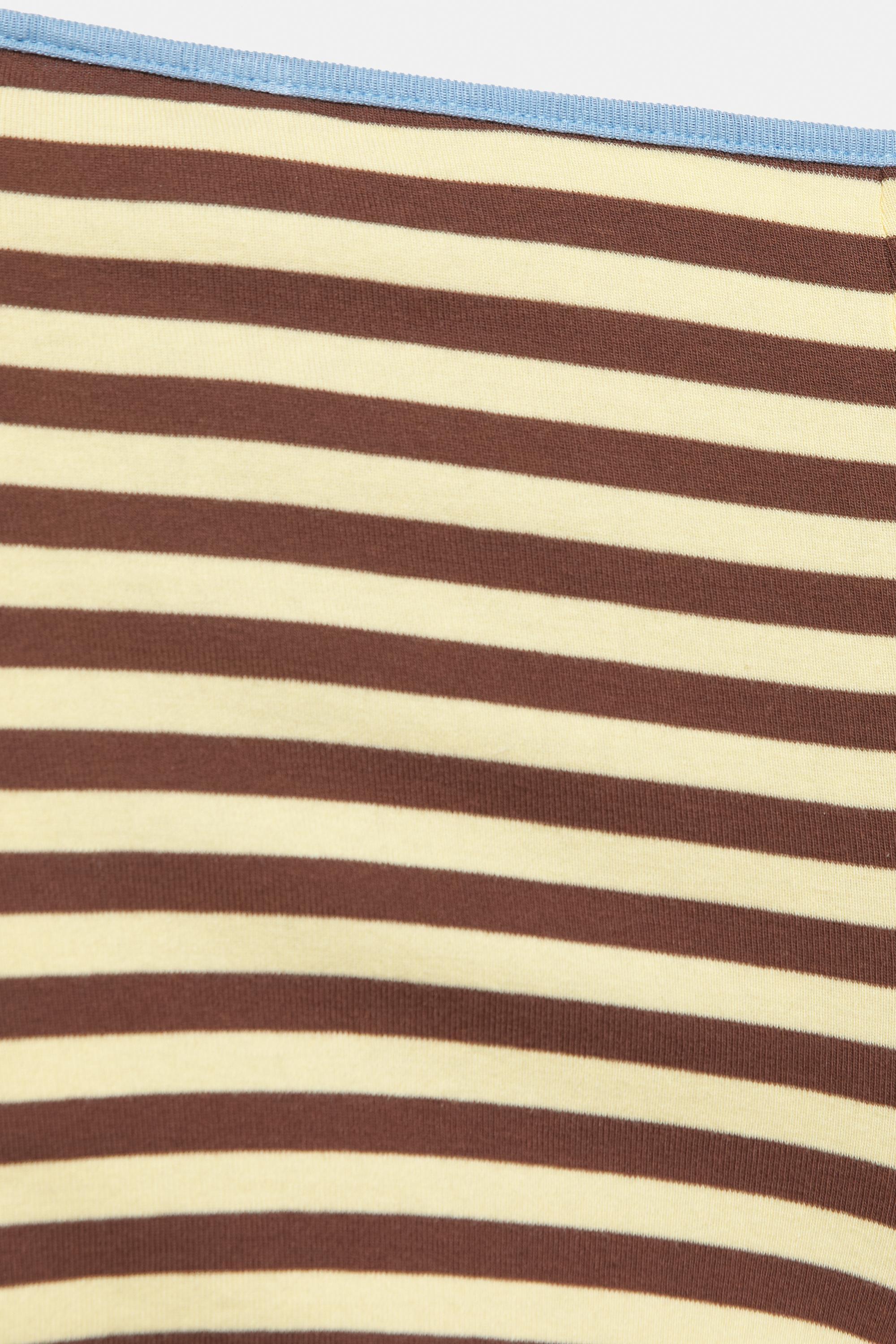 Striped ribbed mini shorts — Yellow