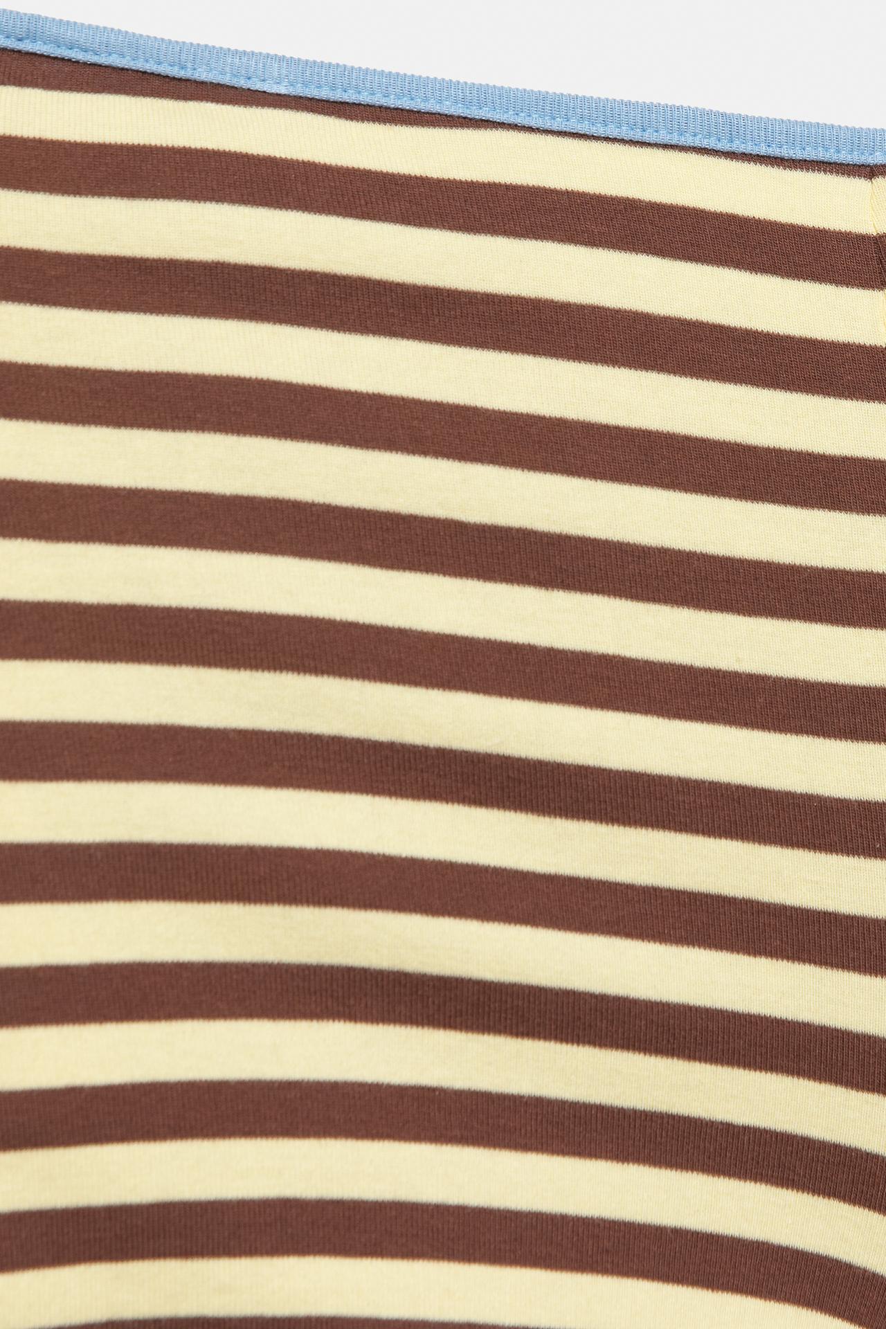 Striped ribbed mini shorts — Yellow