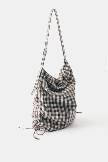 Check print tote bag — Multi-colored 3