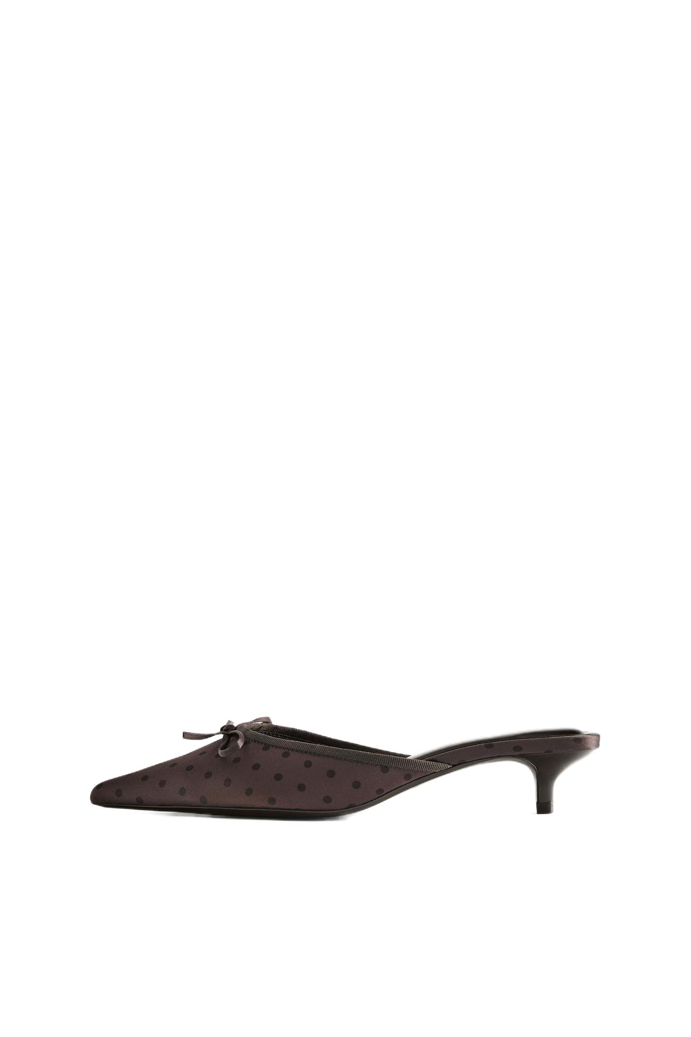 Polka dot mule heels — Brown