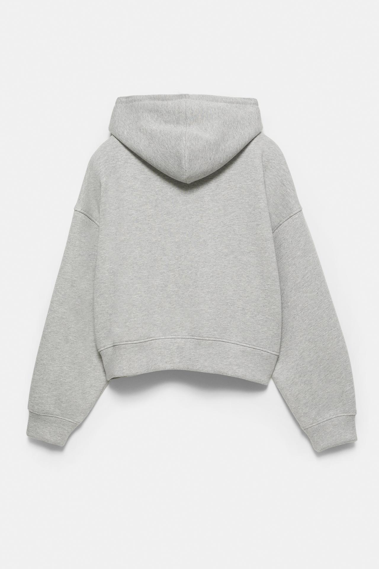 Dickies zip-up sweatshirt with hood — Grey marl