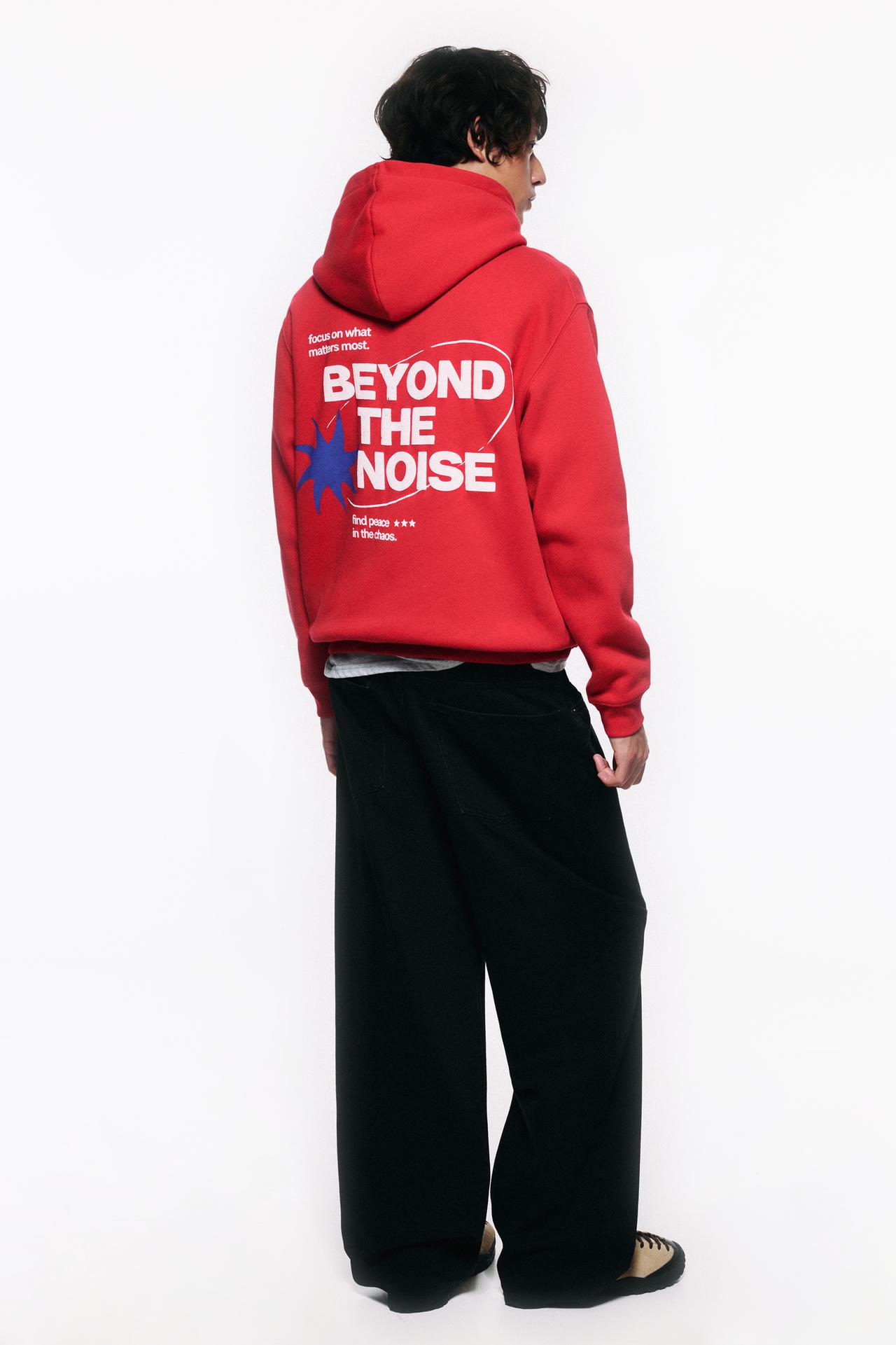 Graphic print hoodie — Red