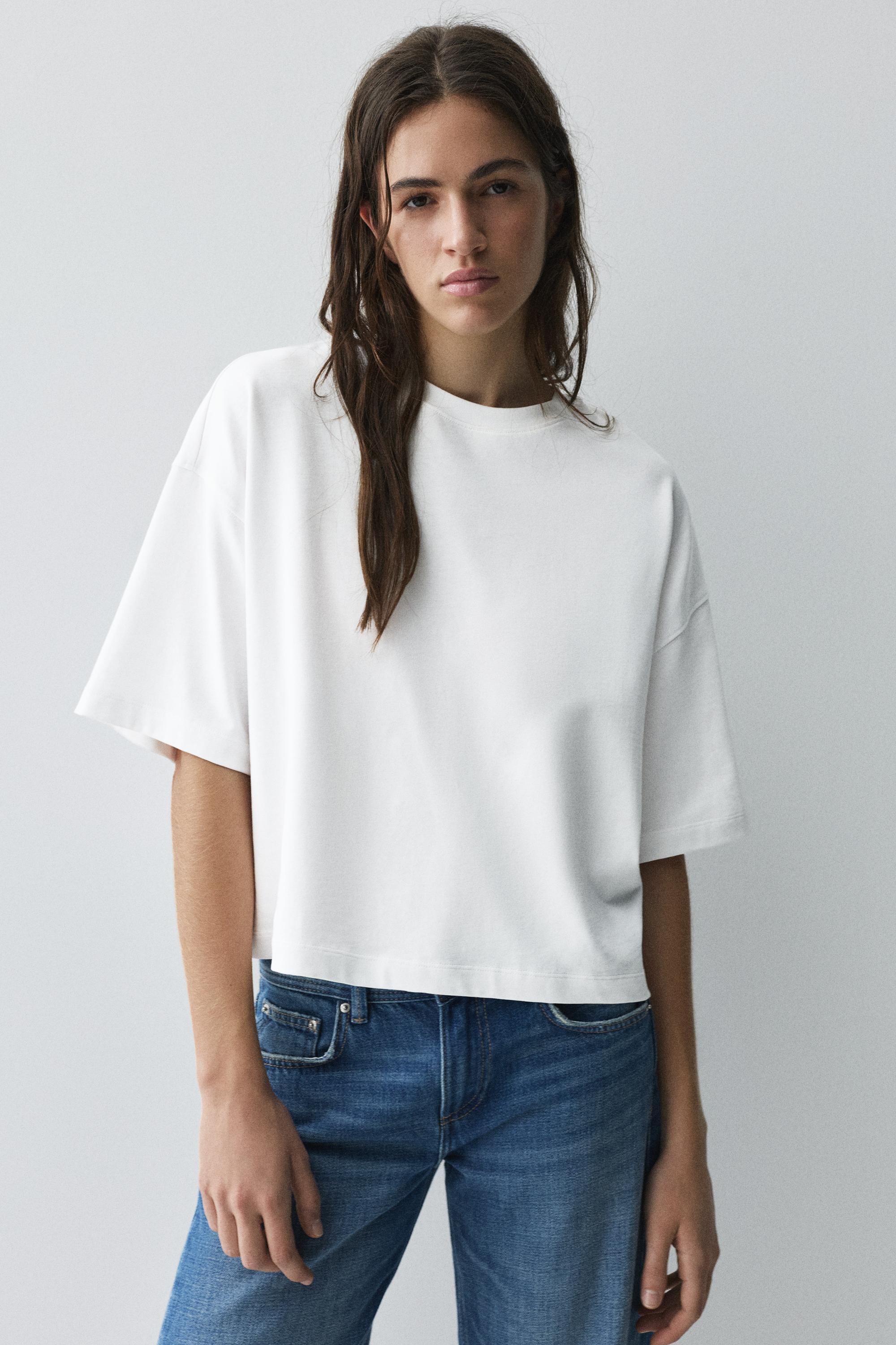 Boxy fit short sleeve T-shirt — White