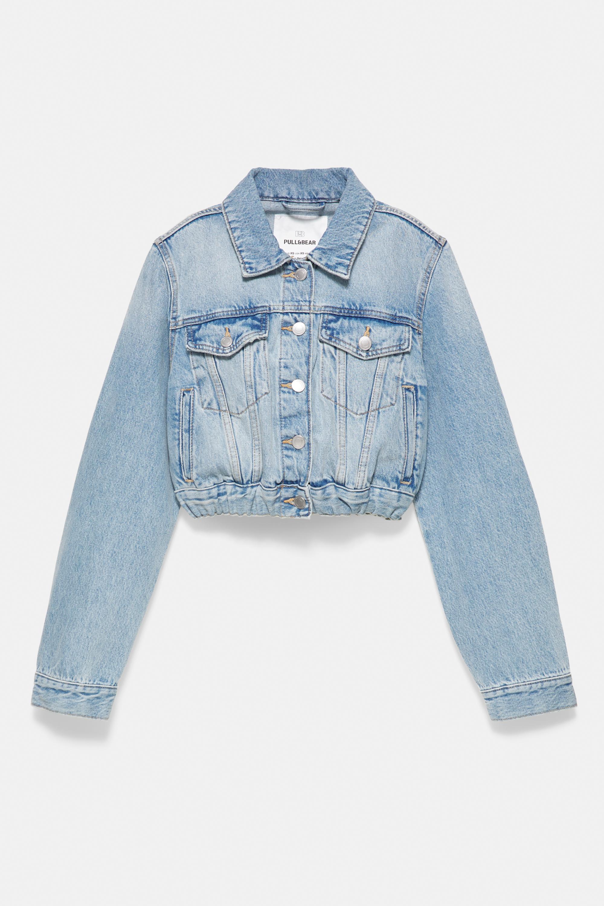 Cropped denim jacket — Pale blue