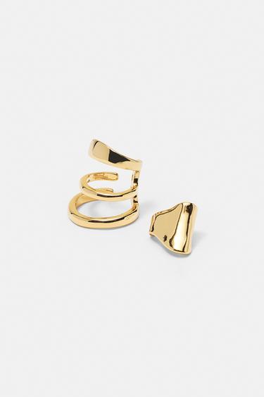 Pack of 6 chain ear cuff earrings — Gold 5