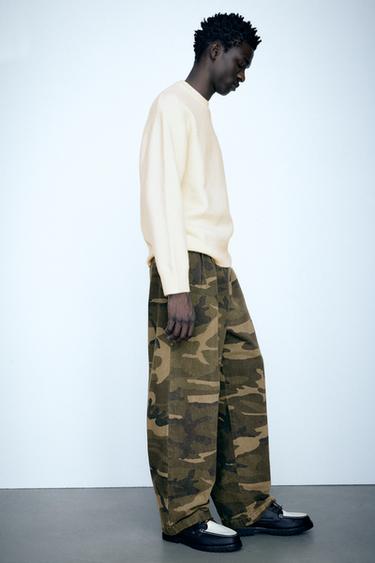 Printed baggy chino trousers — Hunting green 6