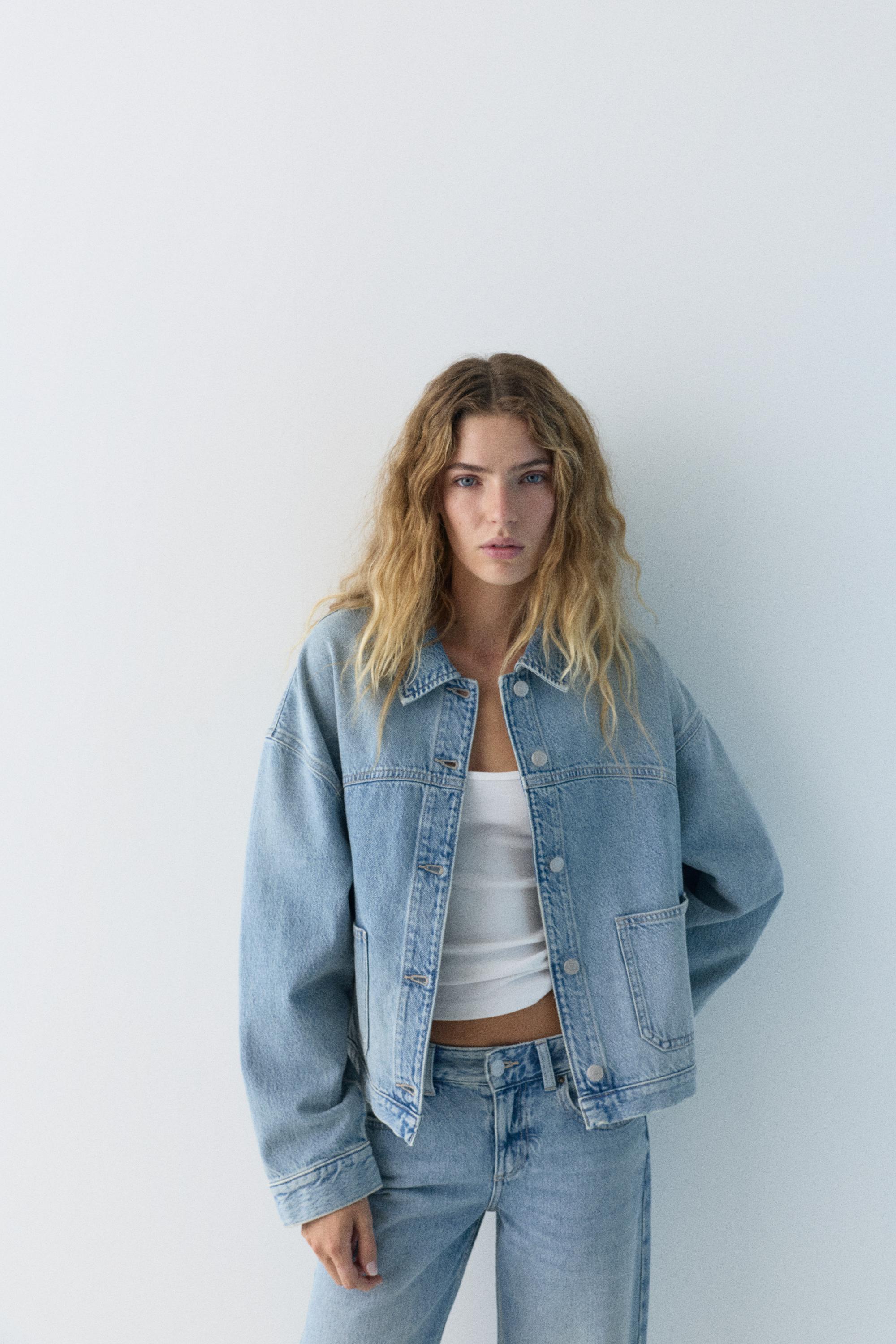 Boxy kesim denim ince ceket - Görsel 18