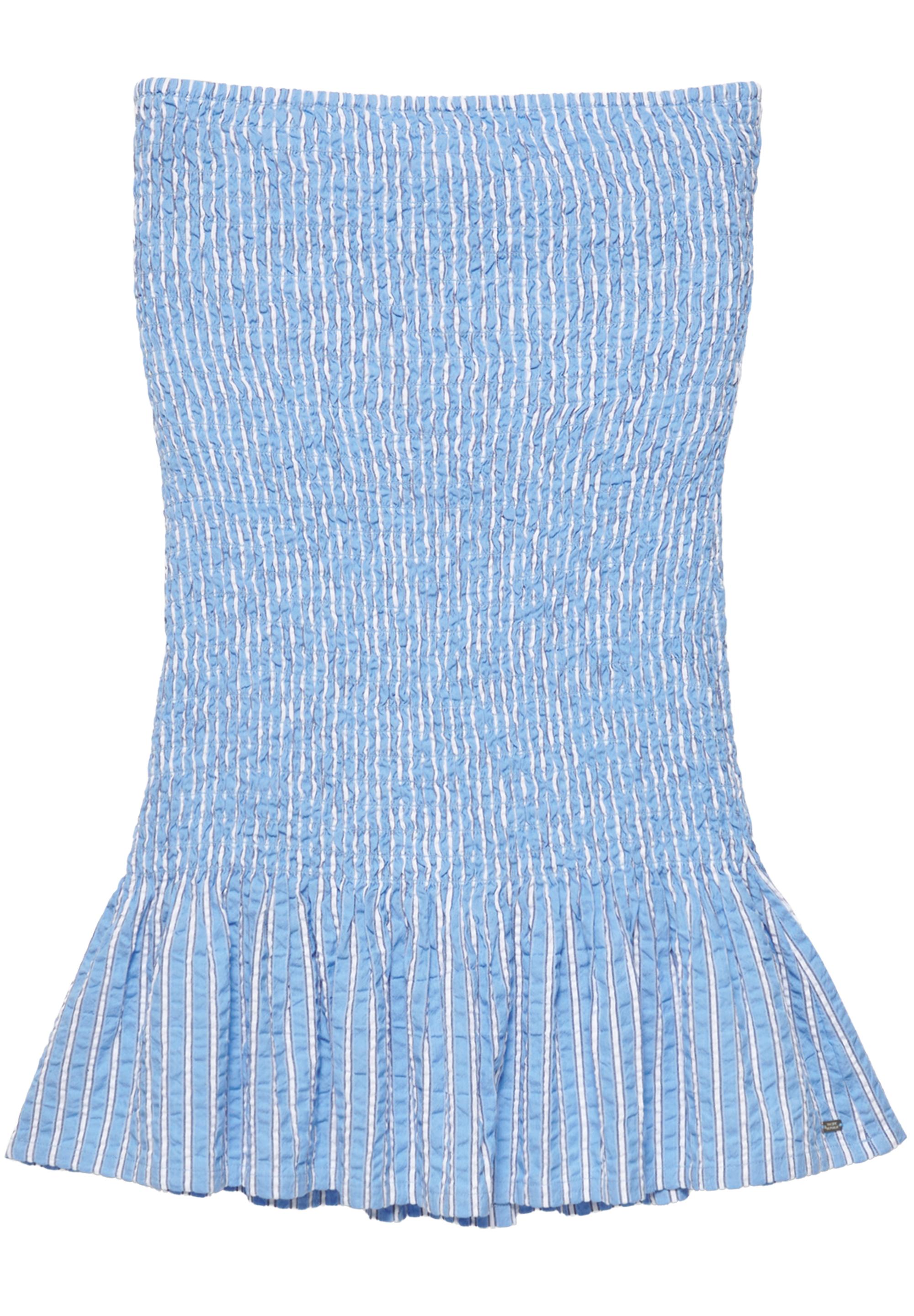Short striped smock dress — Medium blue