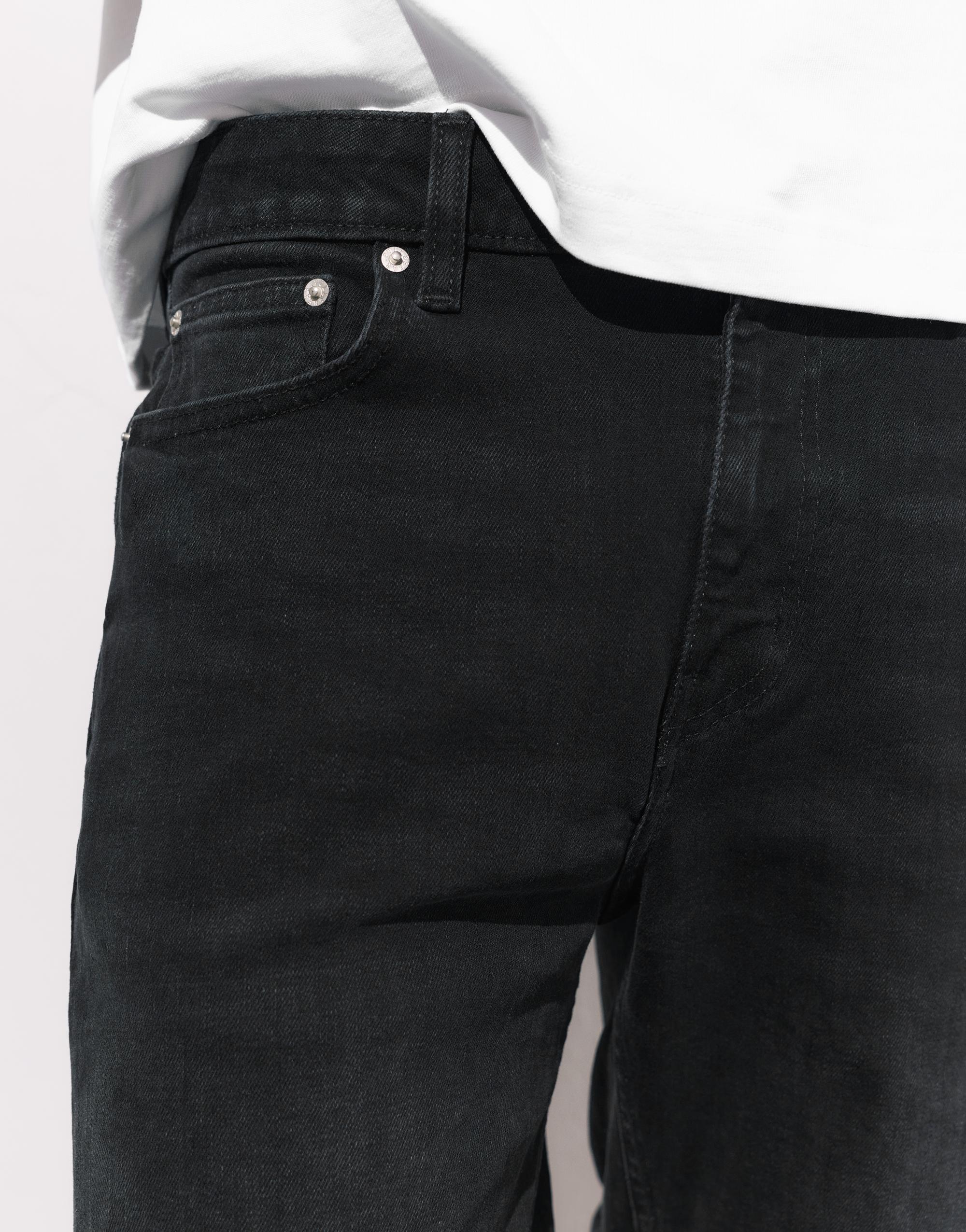 Basic slim-fit denim Bermuda shorts — Faded black