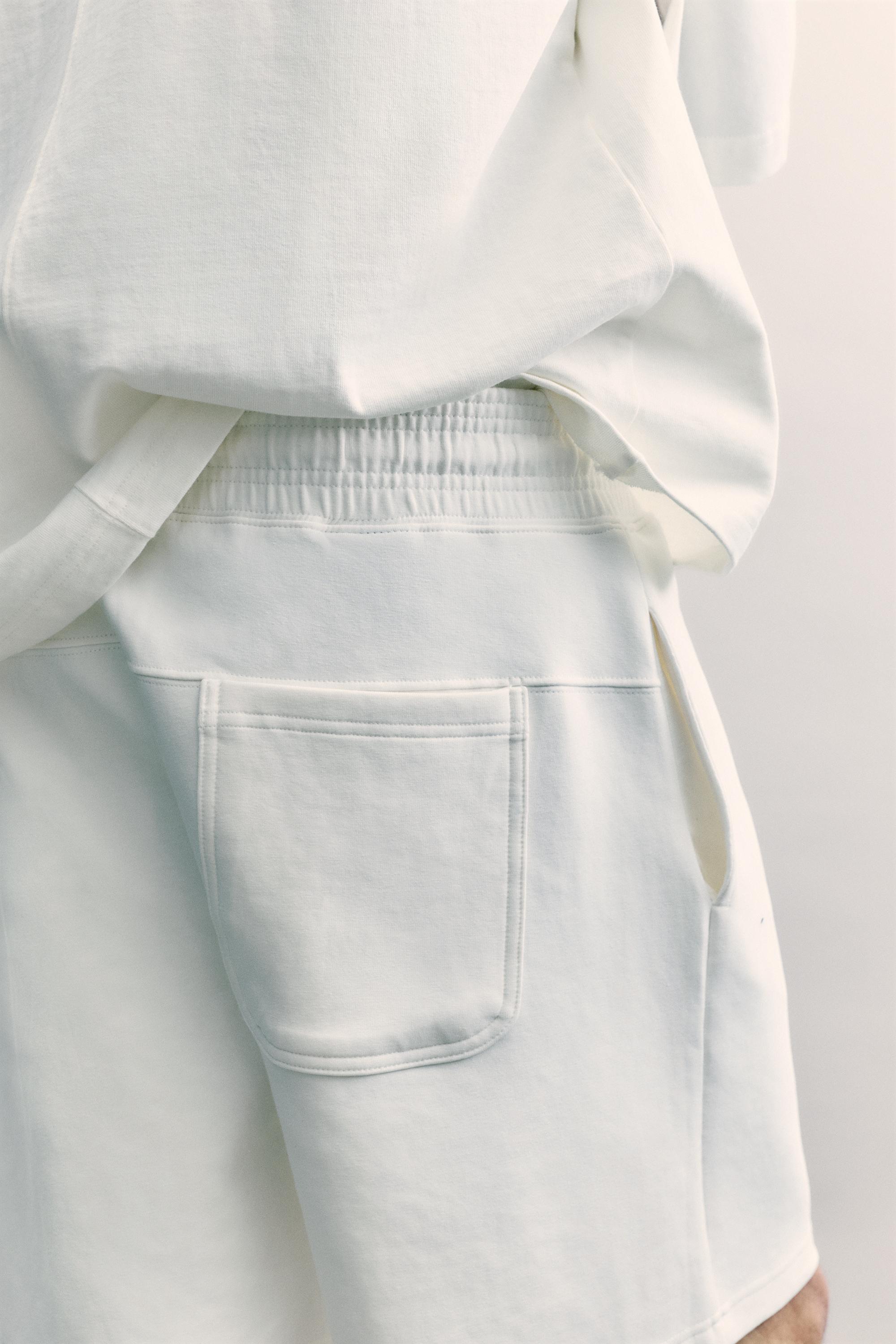 Interlock jogger Bermuda shorts — Off white
