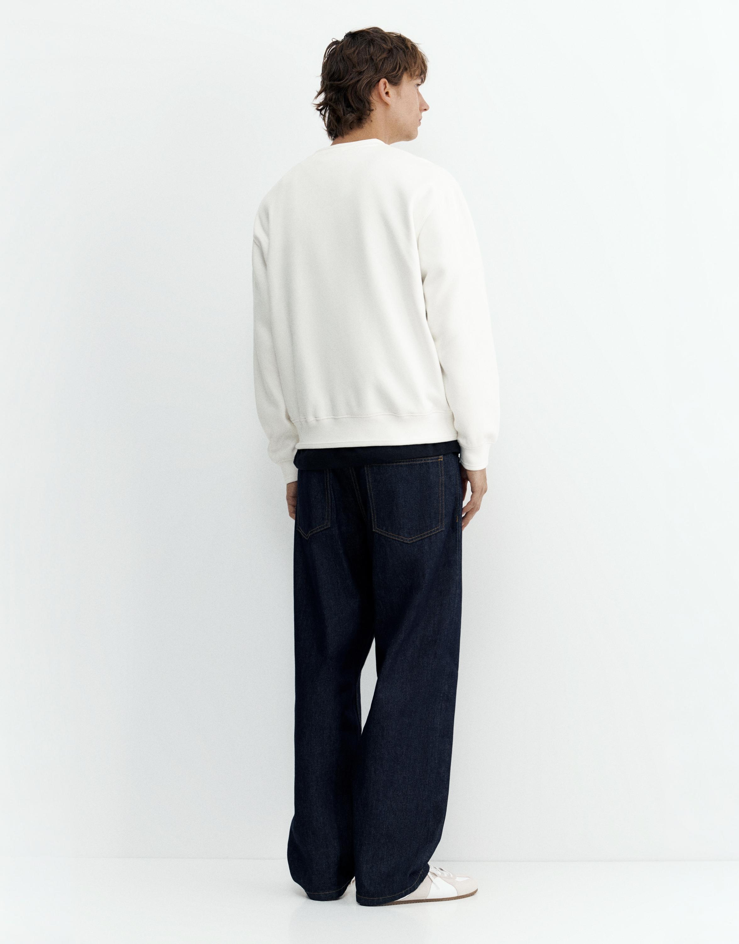 Relaxed fit round neck sweatshirt — Off white