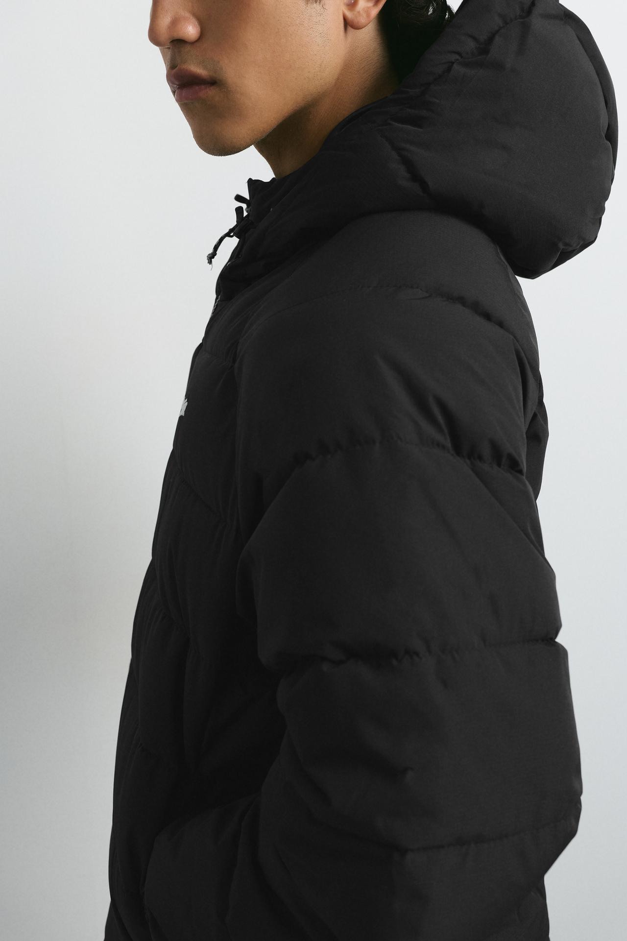 STWD hooded puffer jacket — Black