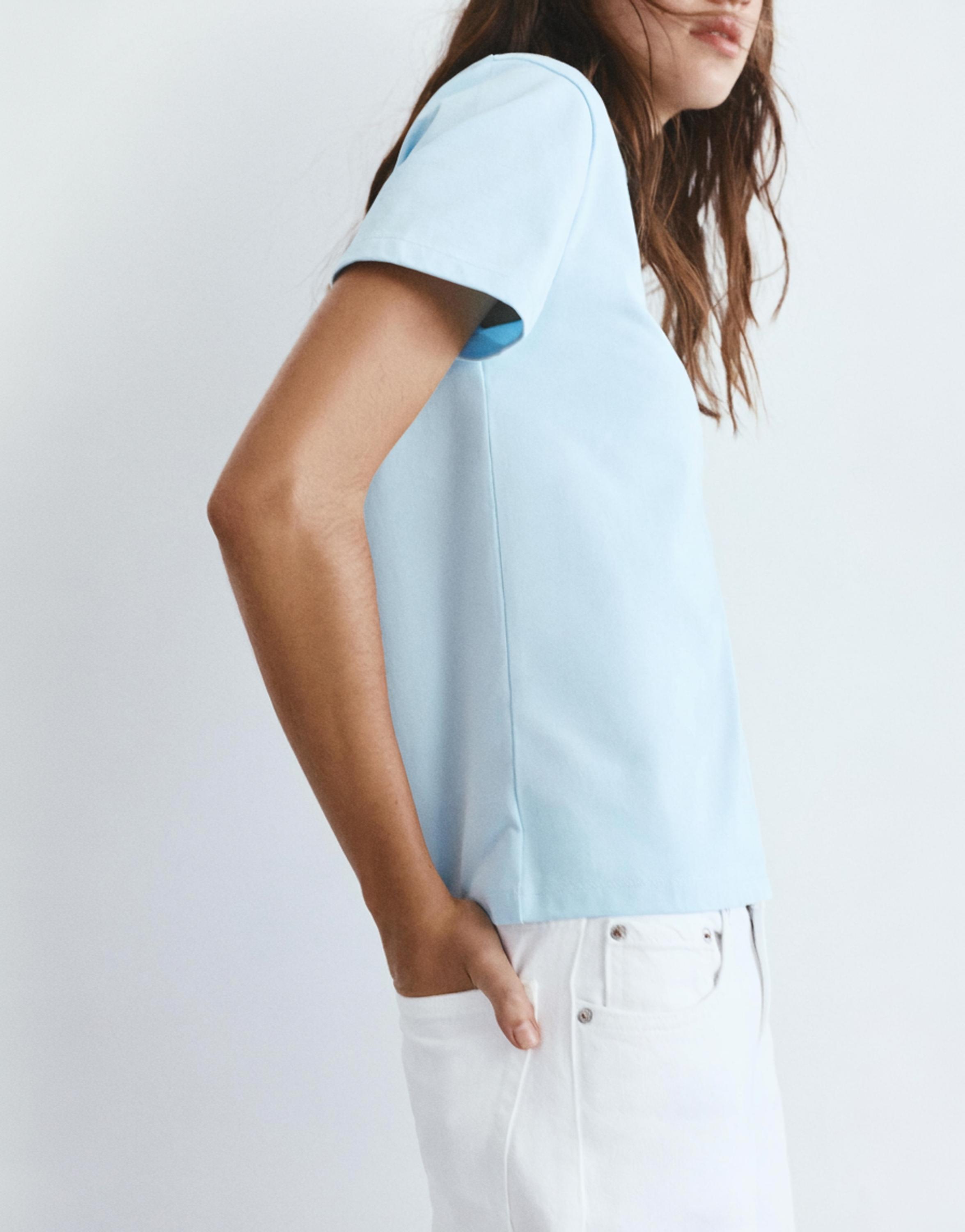 Short sleeve T-shirt 100% cotton — Sky blue