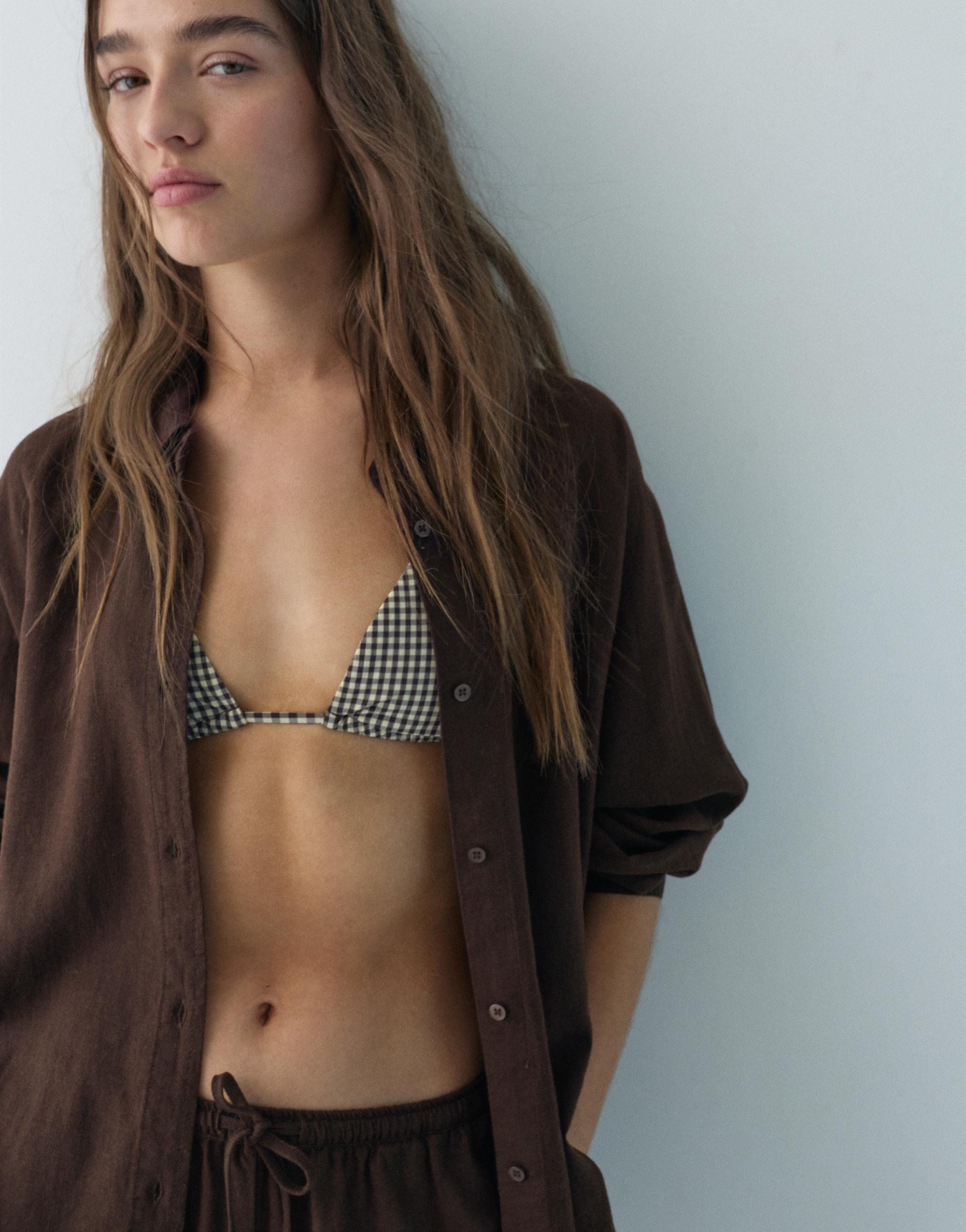 Ketenli rustik gömlek - Görsel 46