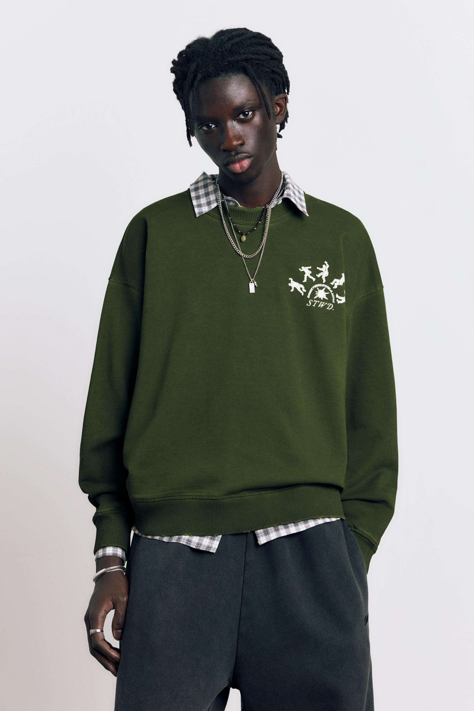 Acid green graphic sweatshirt — Green