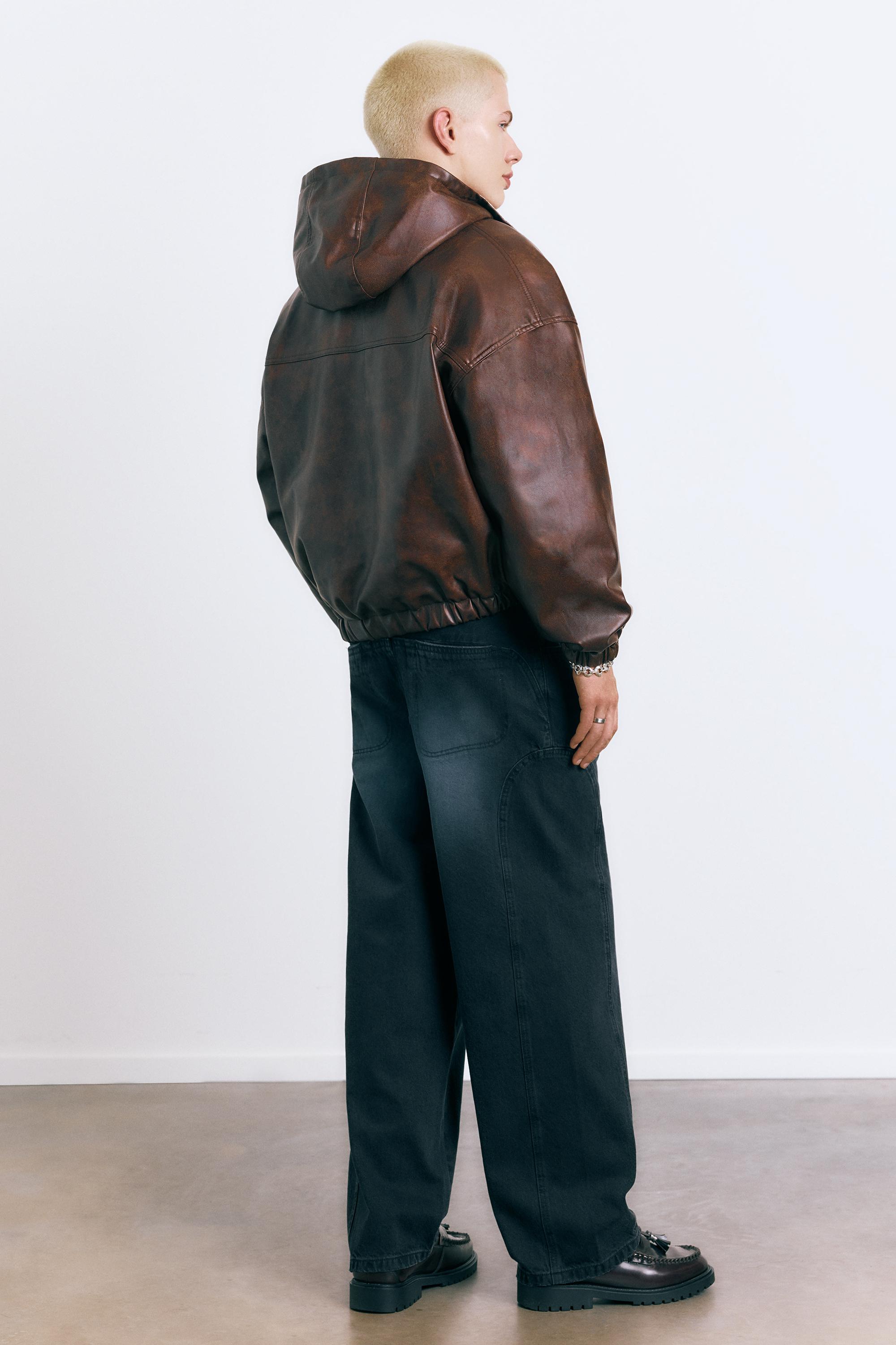 Eskitme suni deri ceket - Görsel 8