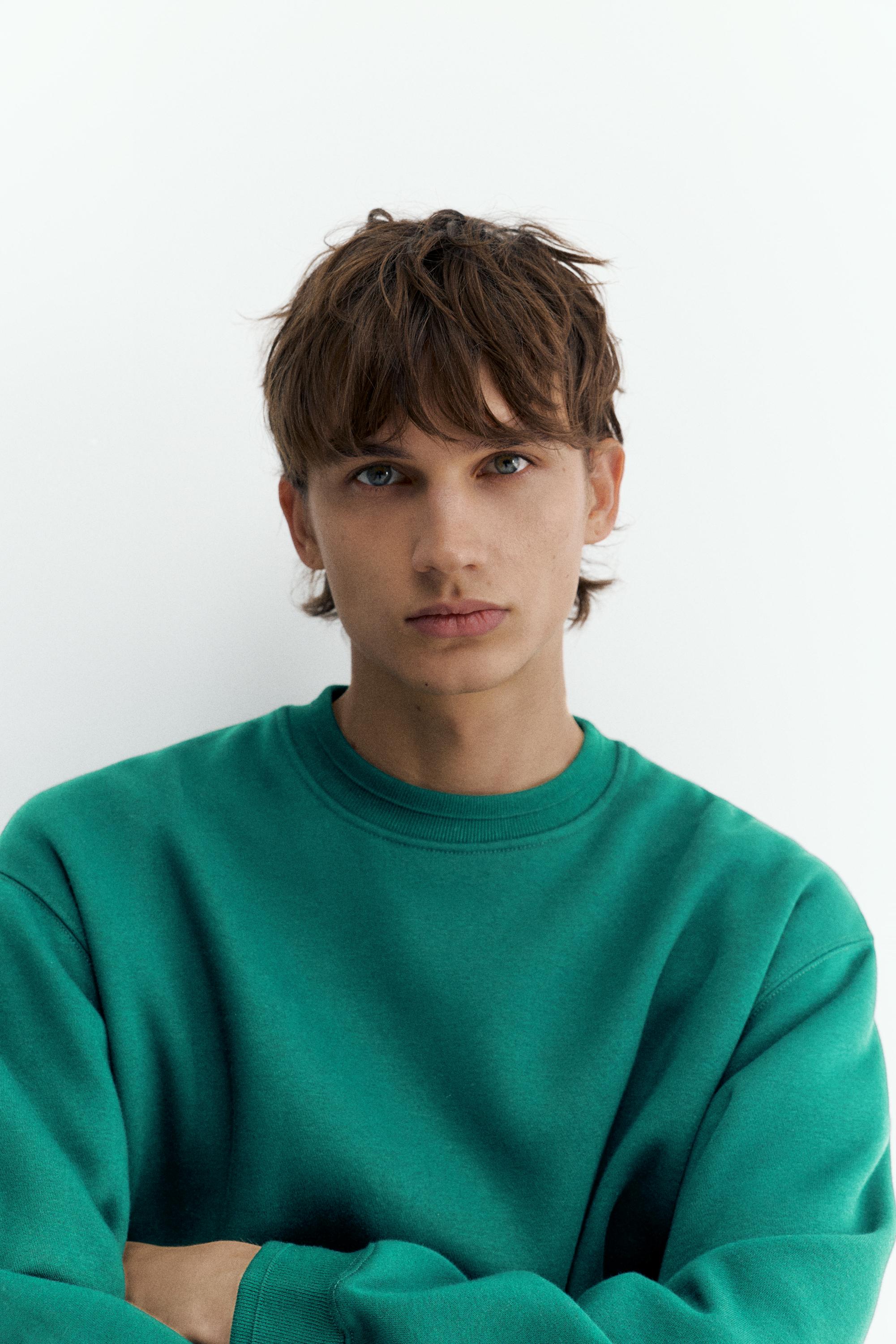 Relaxed fit round neck sweatshirt — Bottle