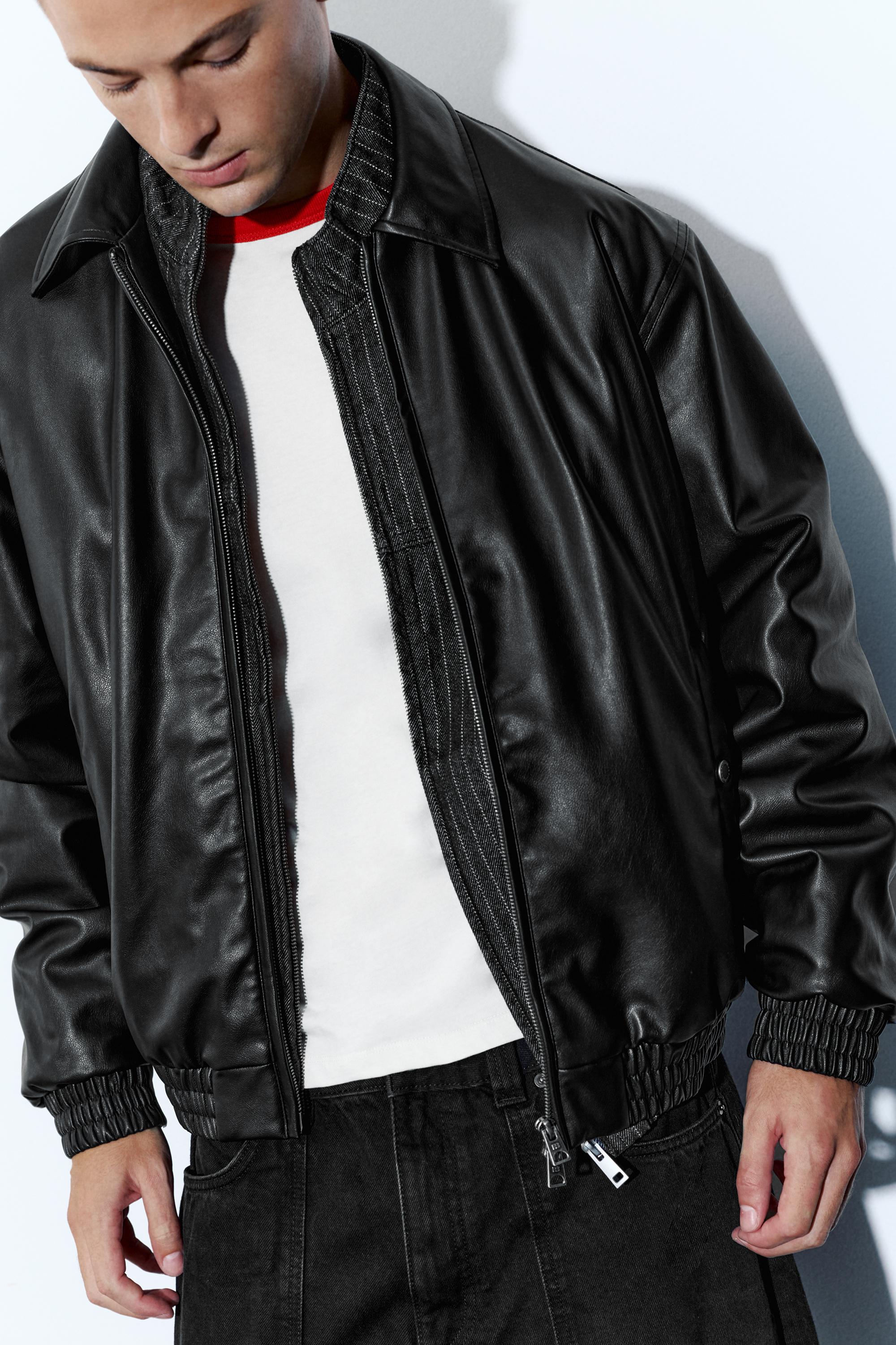 Pull&Bear Suni deri ceket görsel 4