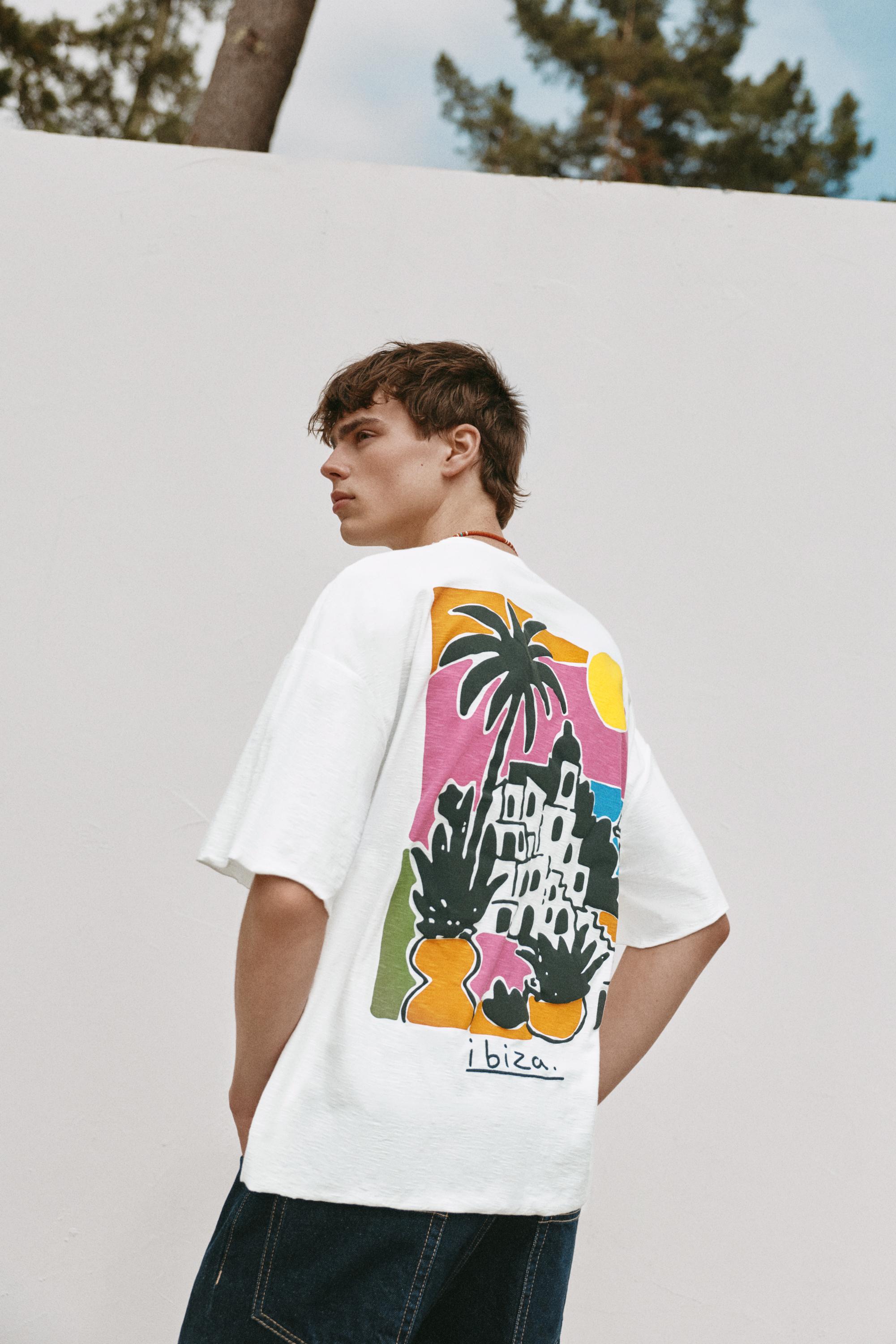 Ibiza graphic boxy-fit T-shirt — White