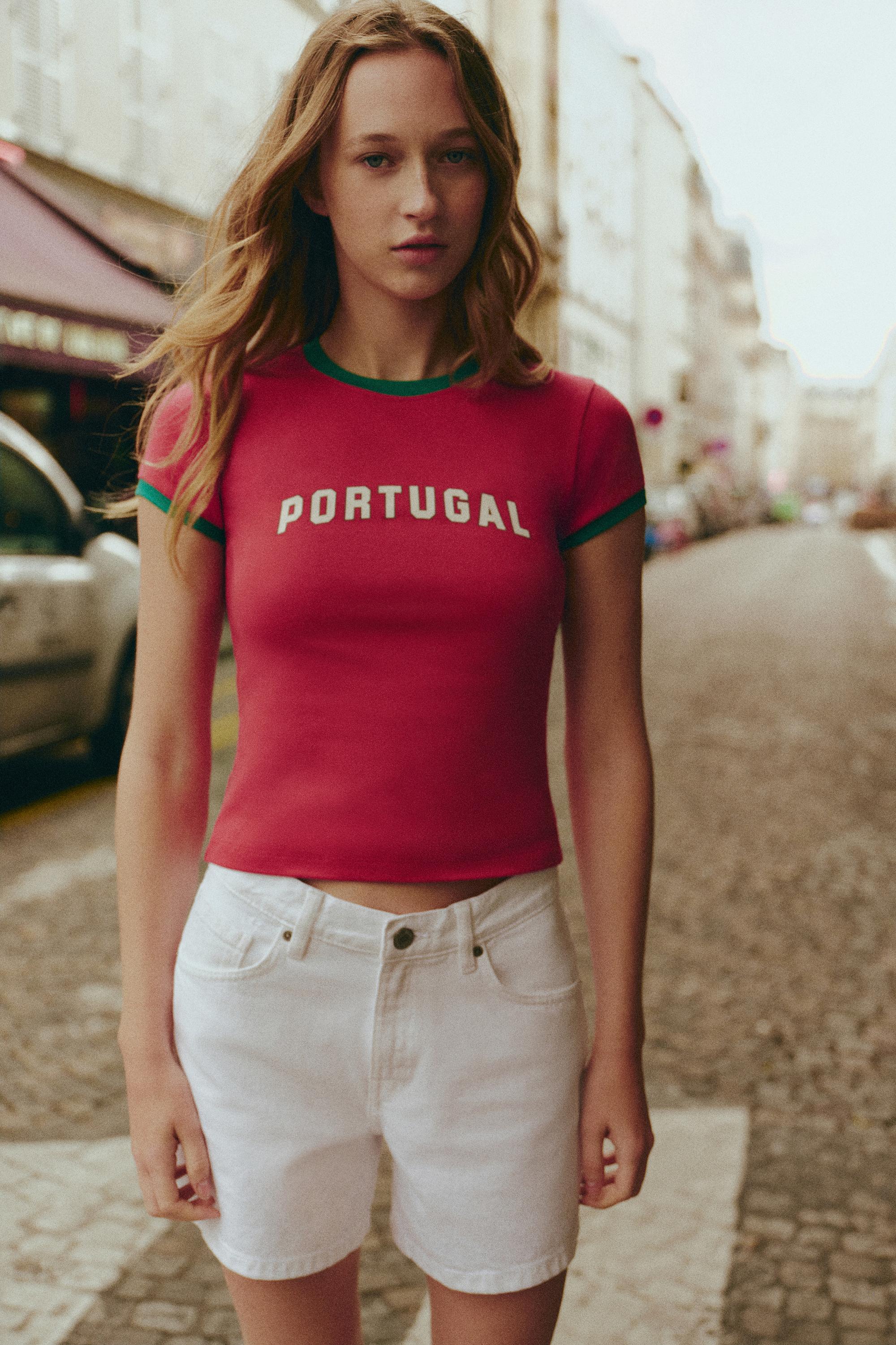 T-Shirt Slim Gráfico Portugal
