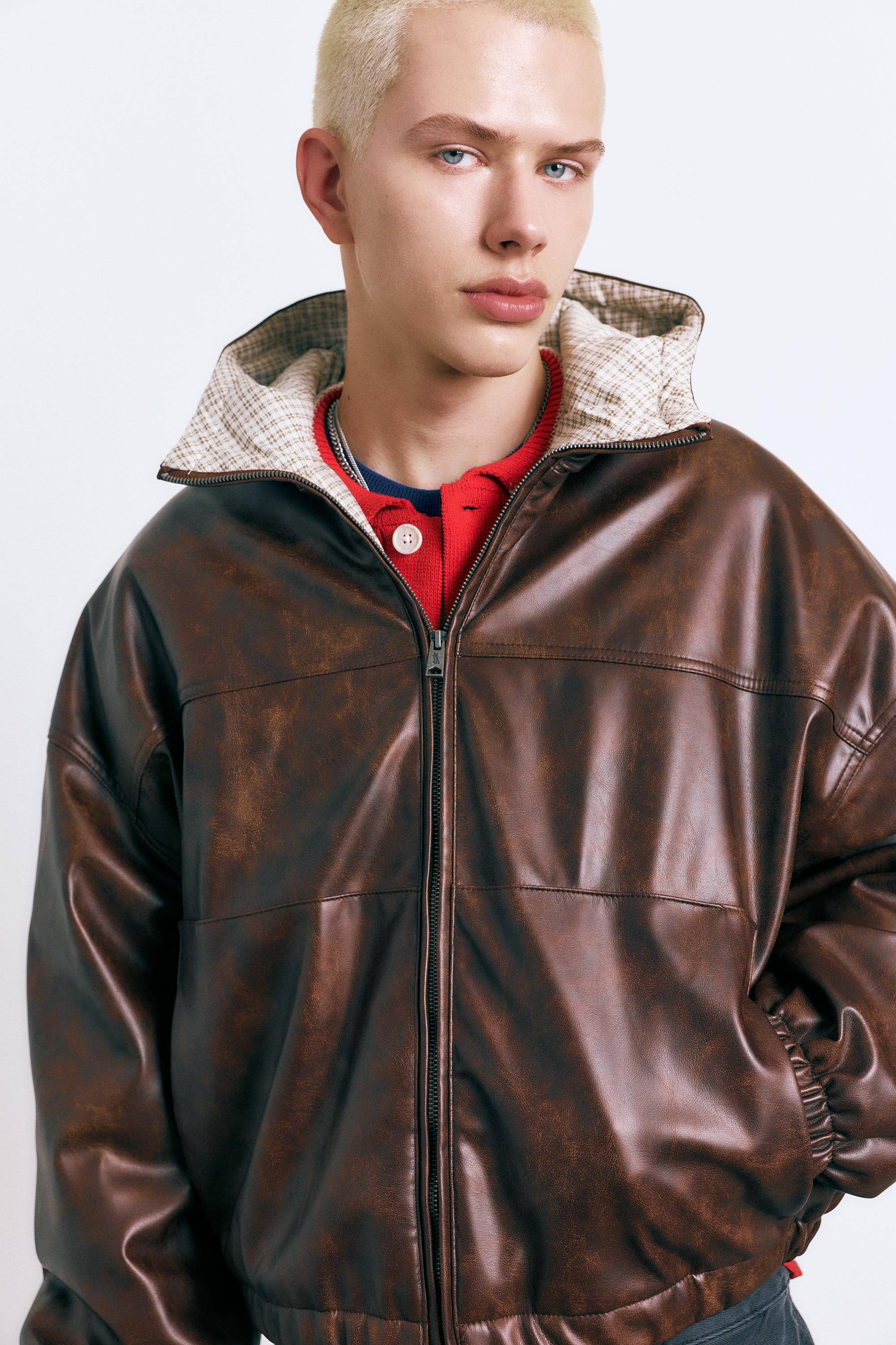 Eskitme suni deri ceket - Görsel 29