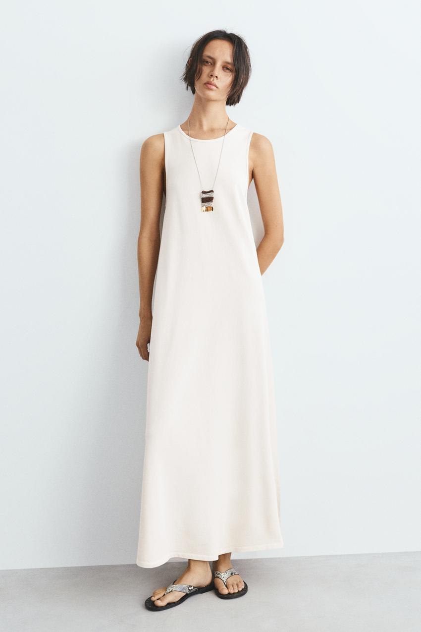 Long Sleeveless Cotton Dress