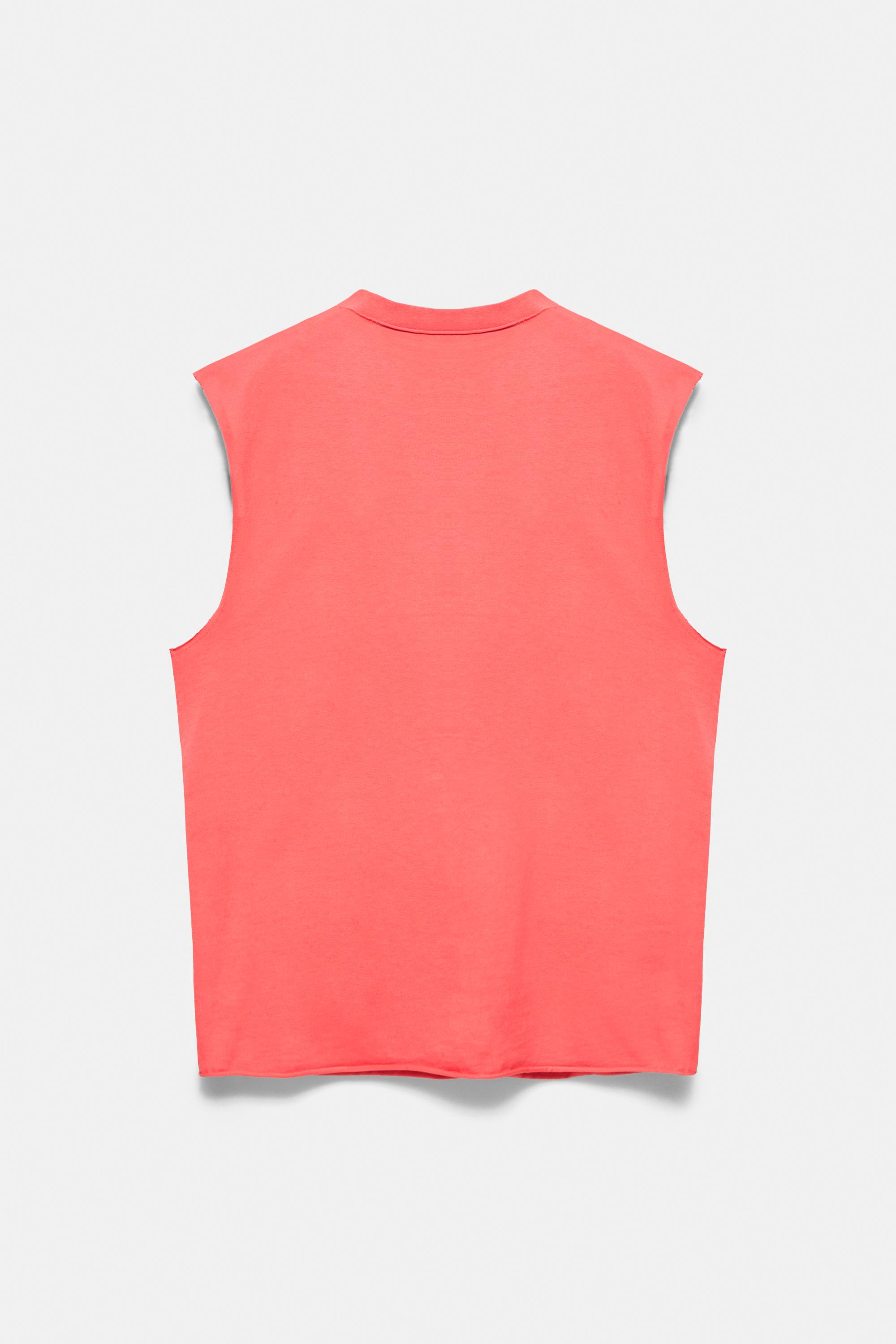 Boxy Ibiza vest top — Salmon pink
