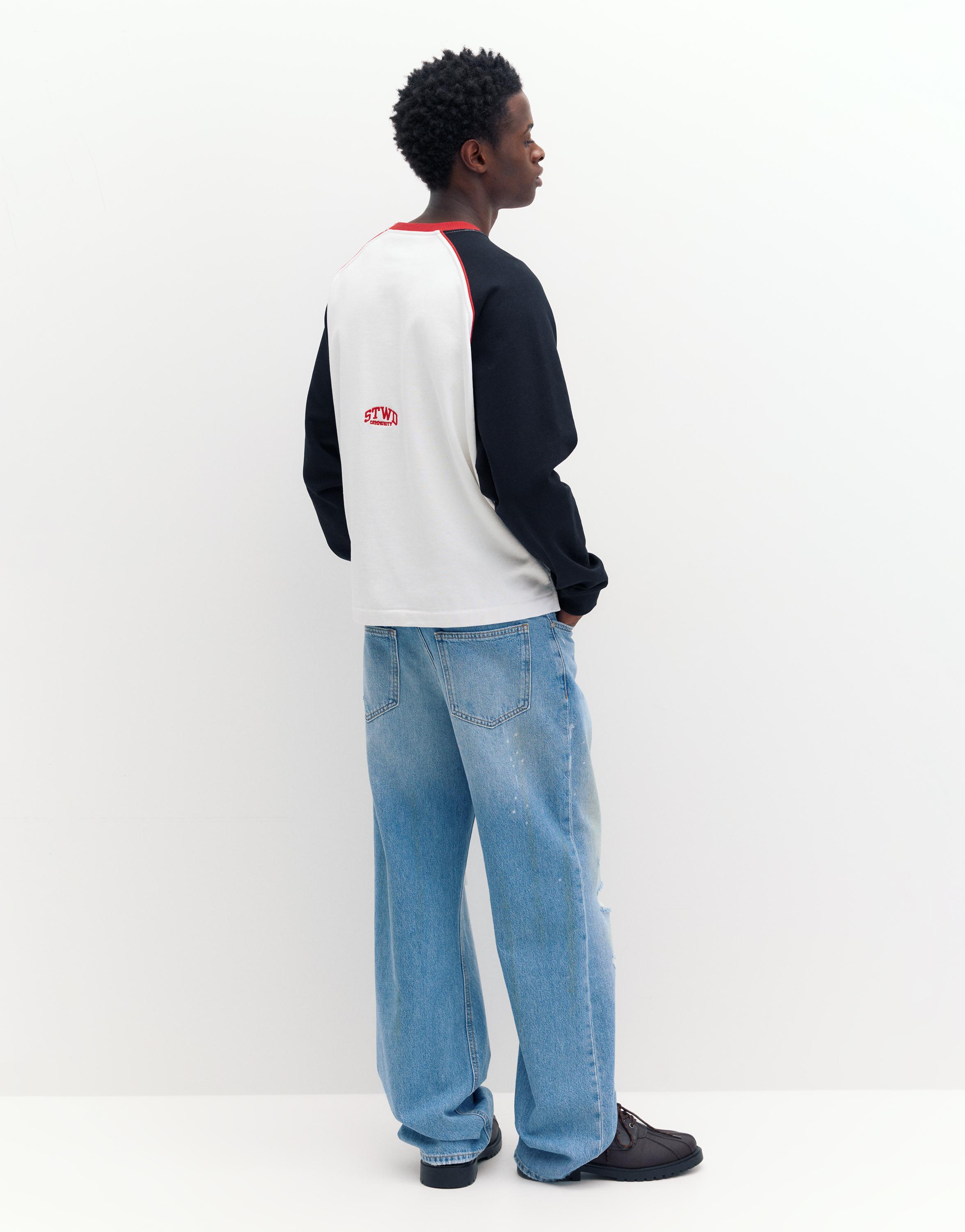 Ripped slim fit bootcut jeans — Pale indigo