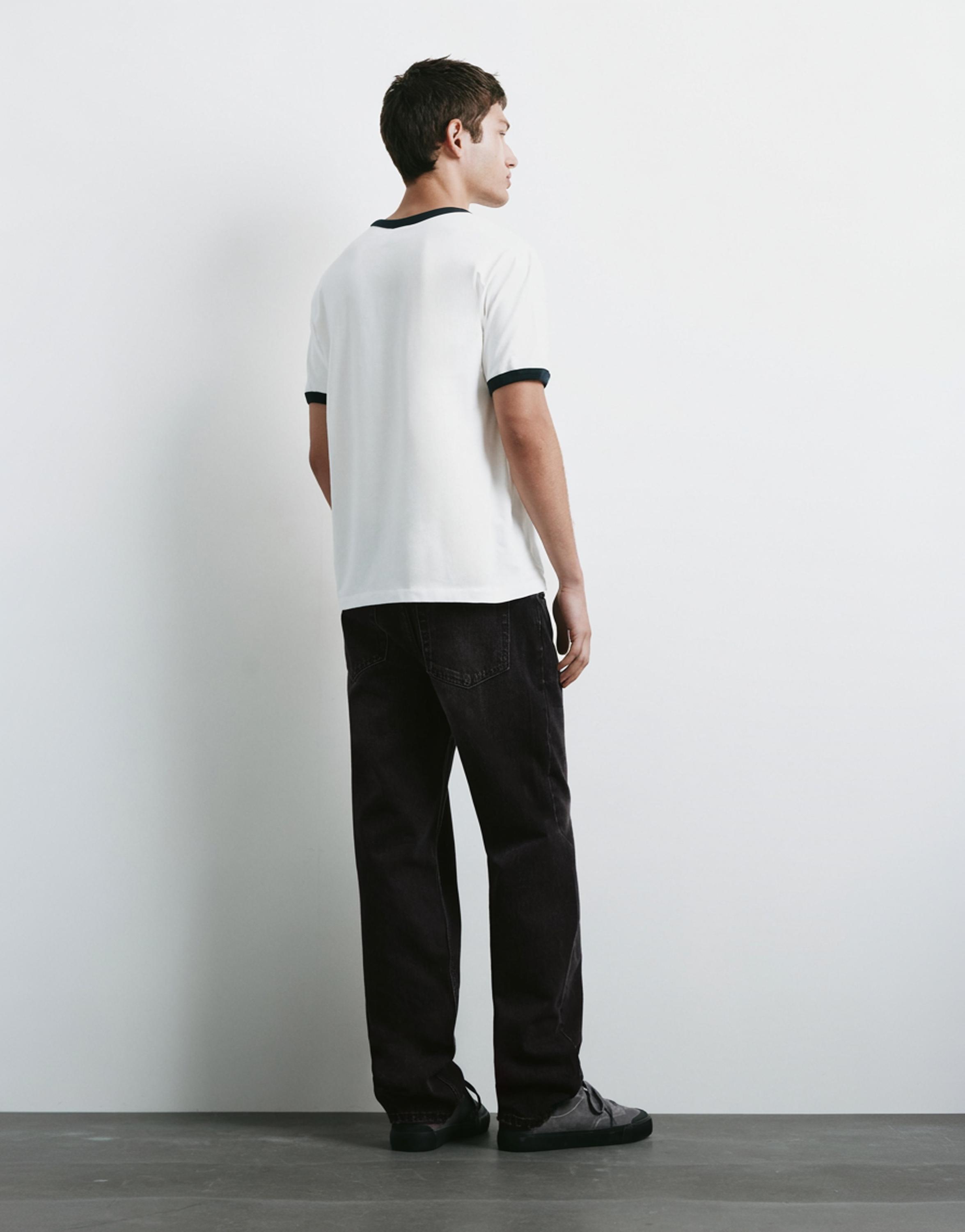 Straight-leg jeans — Faded black