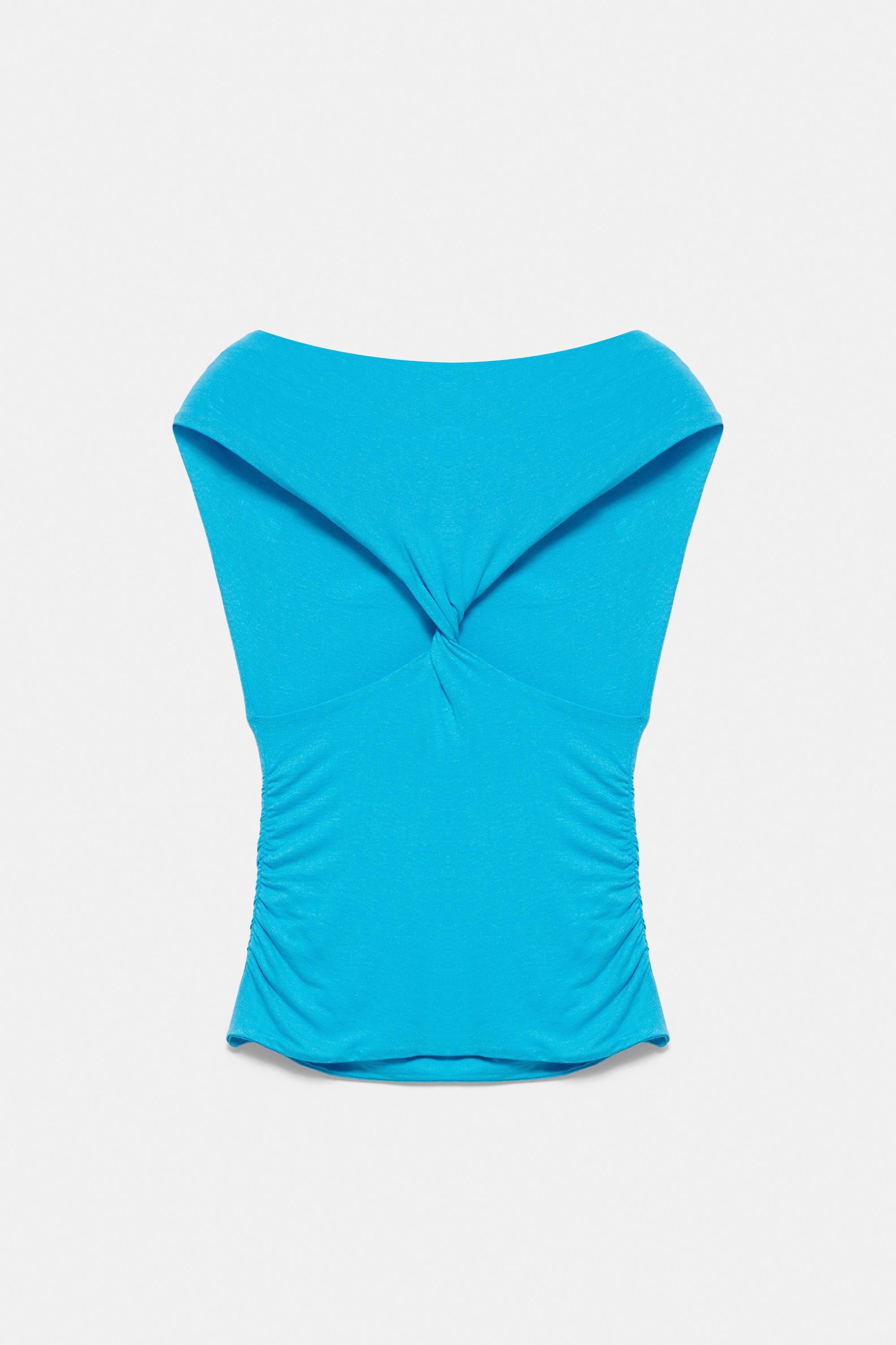 Gathered asymmetric top — Turquoise