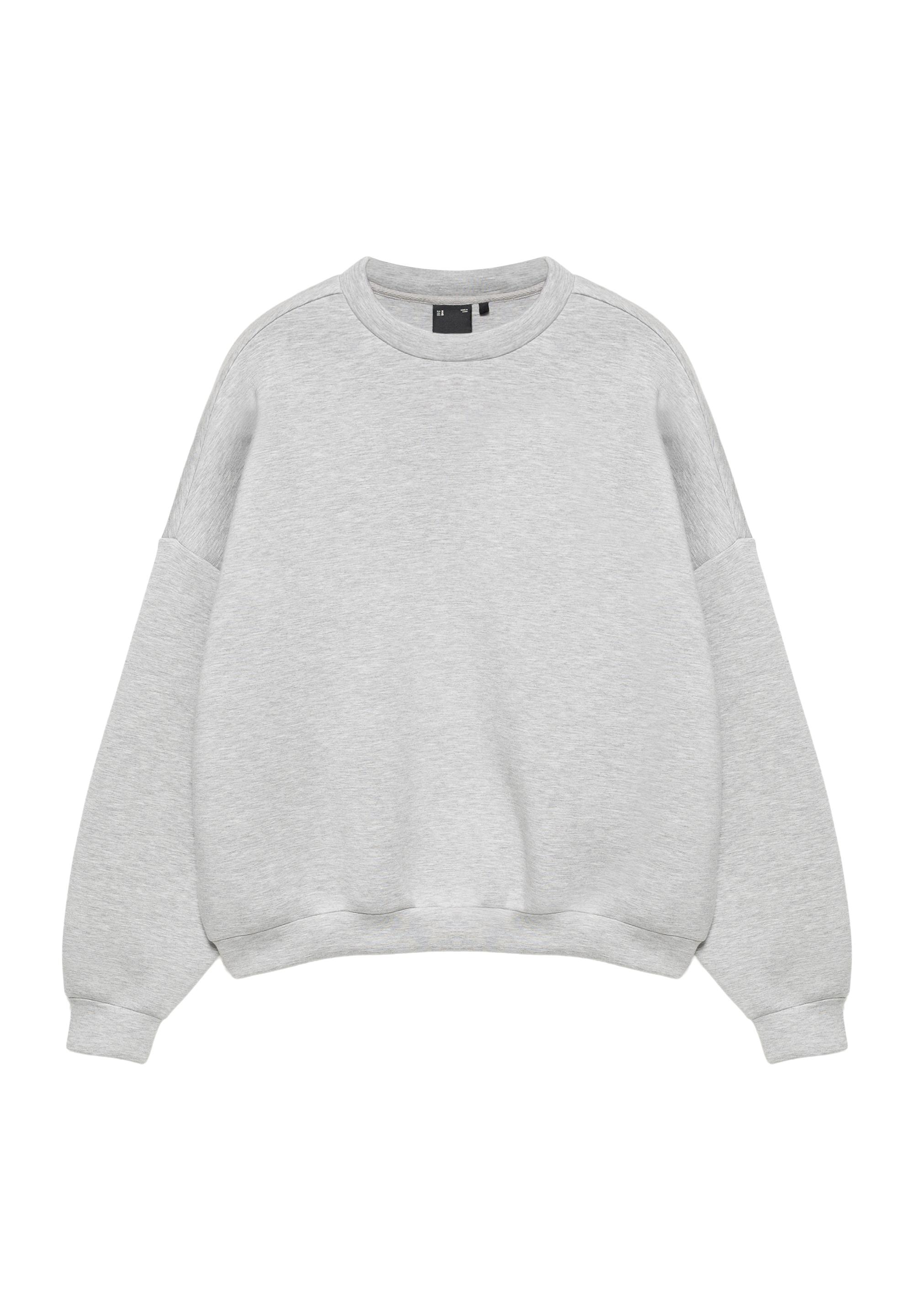 Interlock round neck sweatshirt — Grey marl