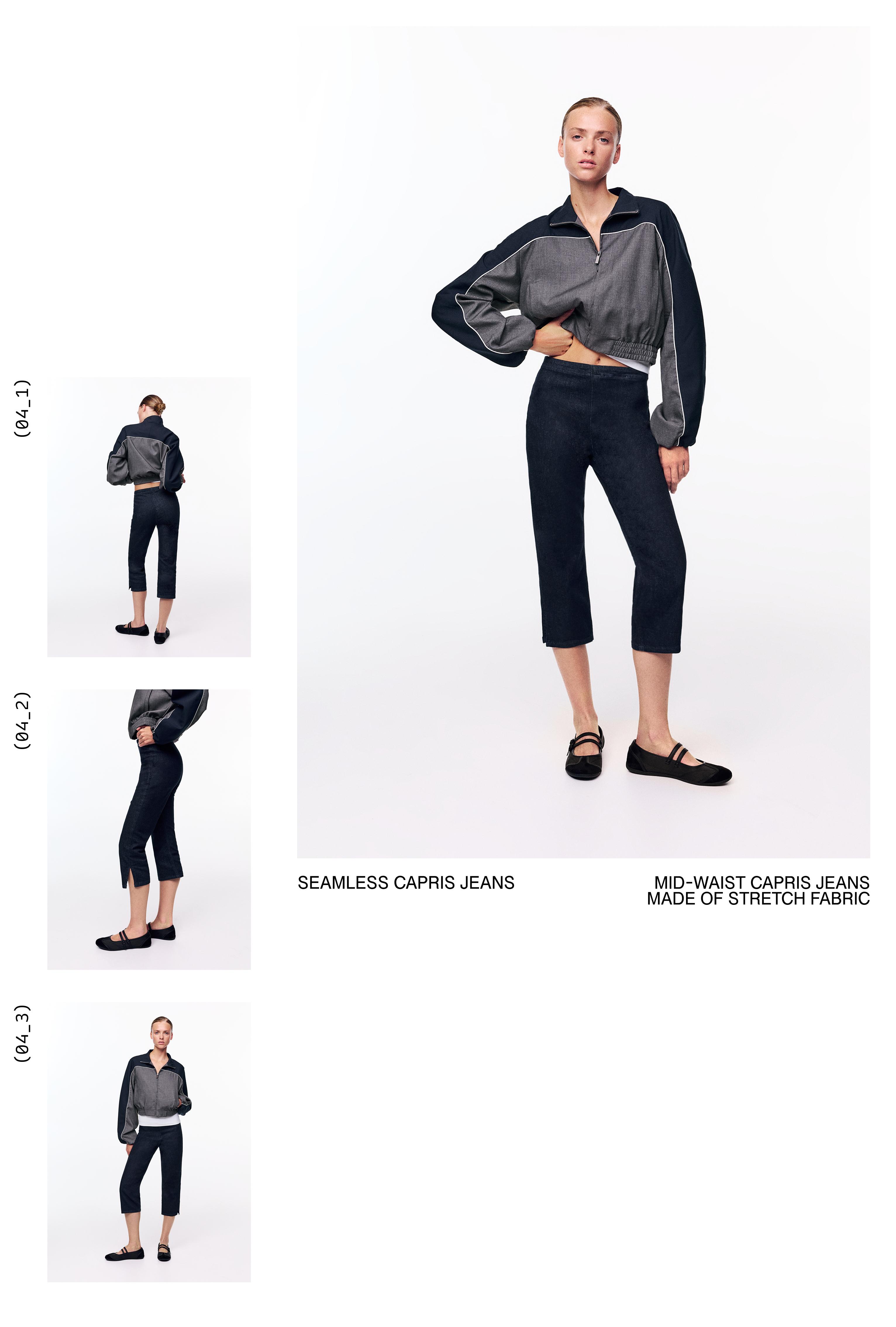 Seamless capris jeans — Navy