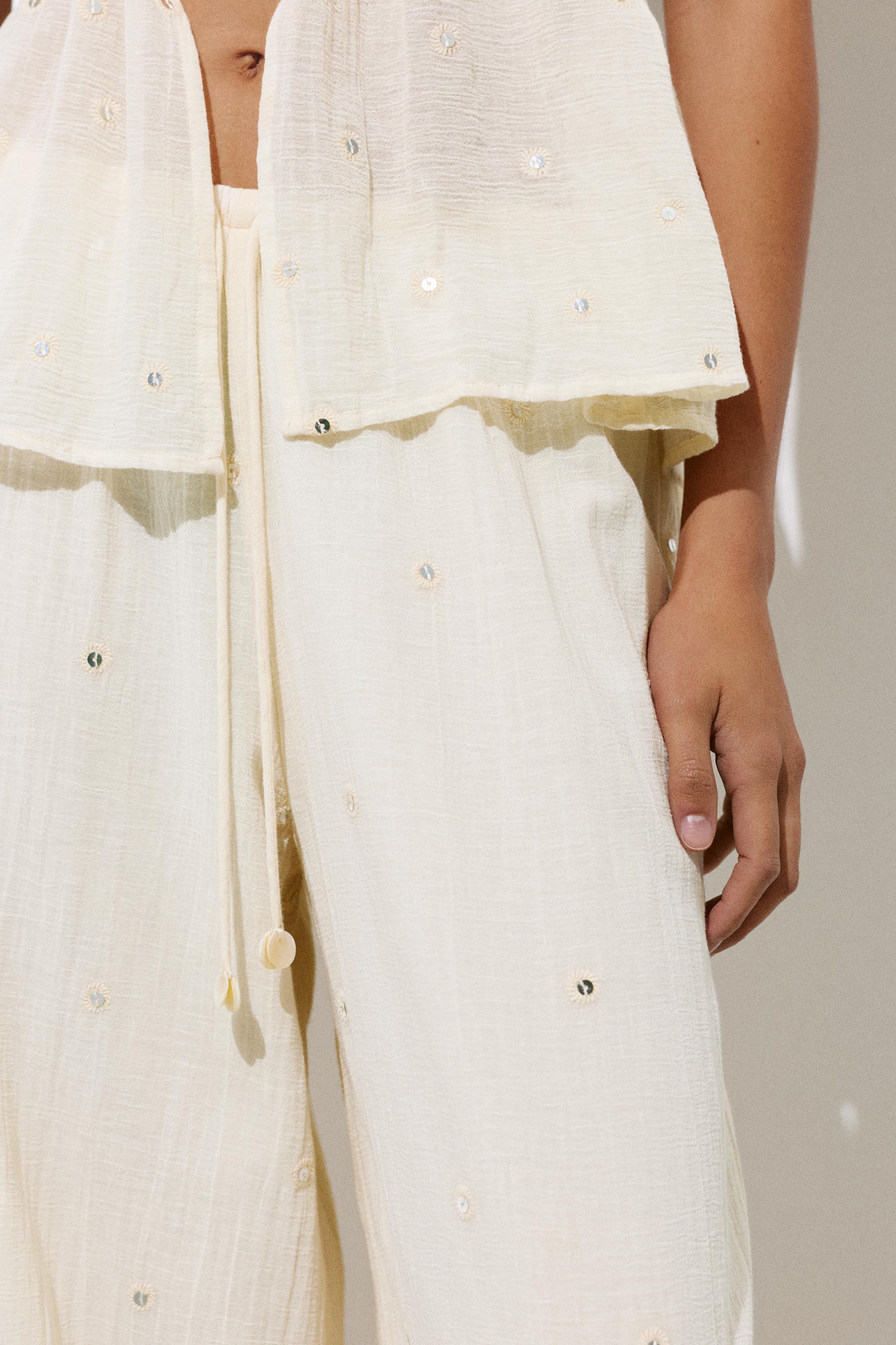 Sarouel trousers with mirrors — Vanilla