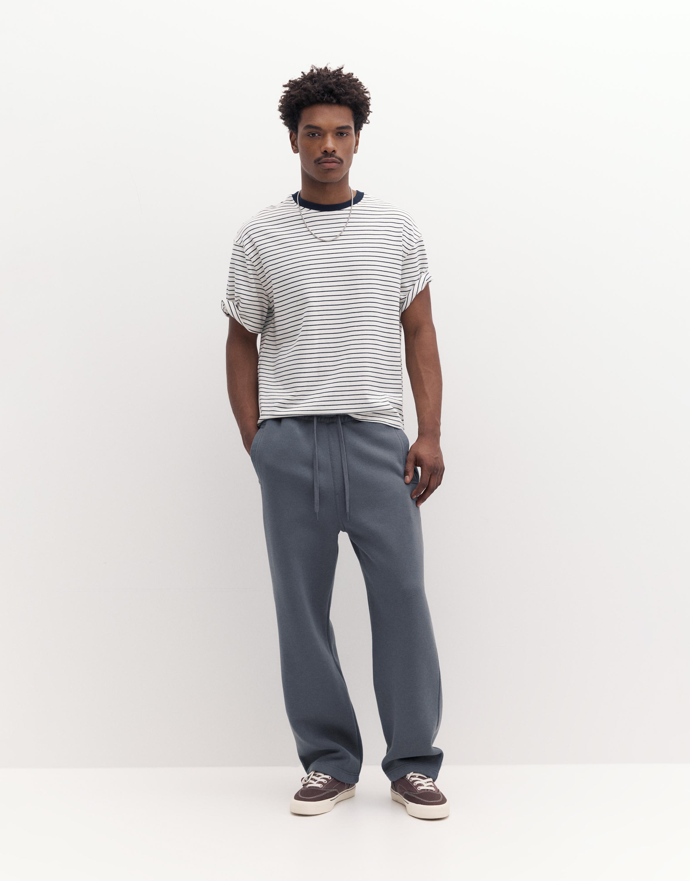 Basic baggy tracksuit bottoms — Grey blue