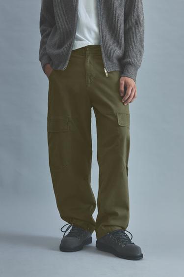 Barrel-leg cargo trousers — Khaki 5