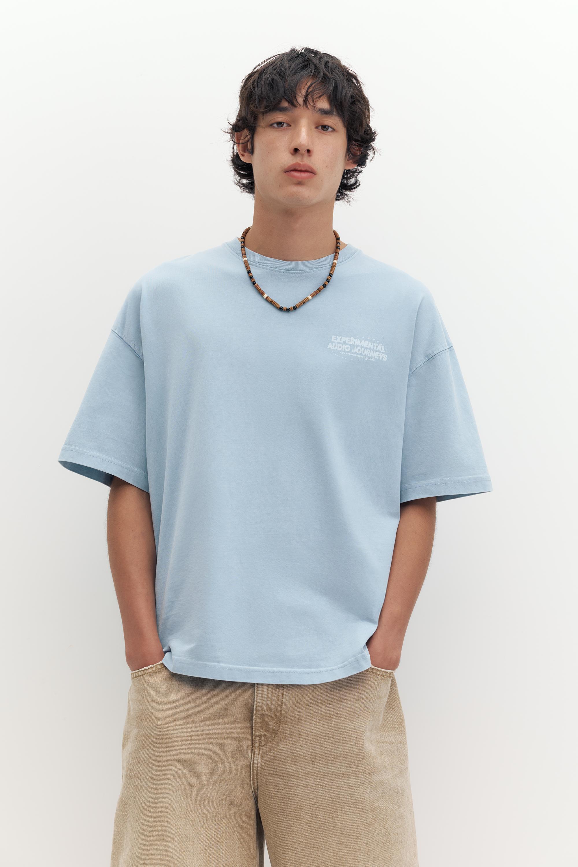 STWD boxy T-shirt — Pastel blue