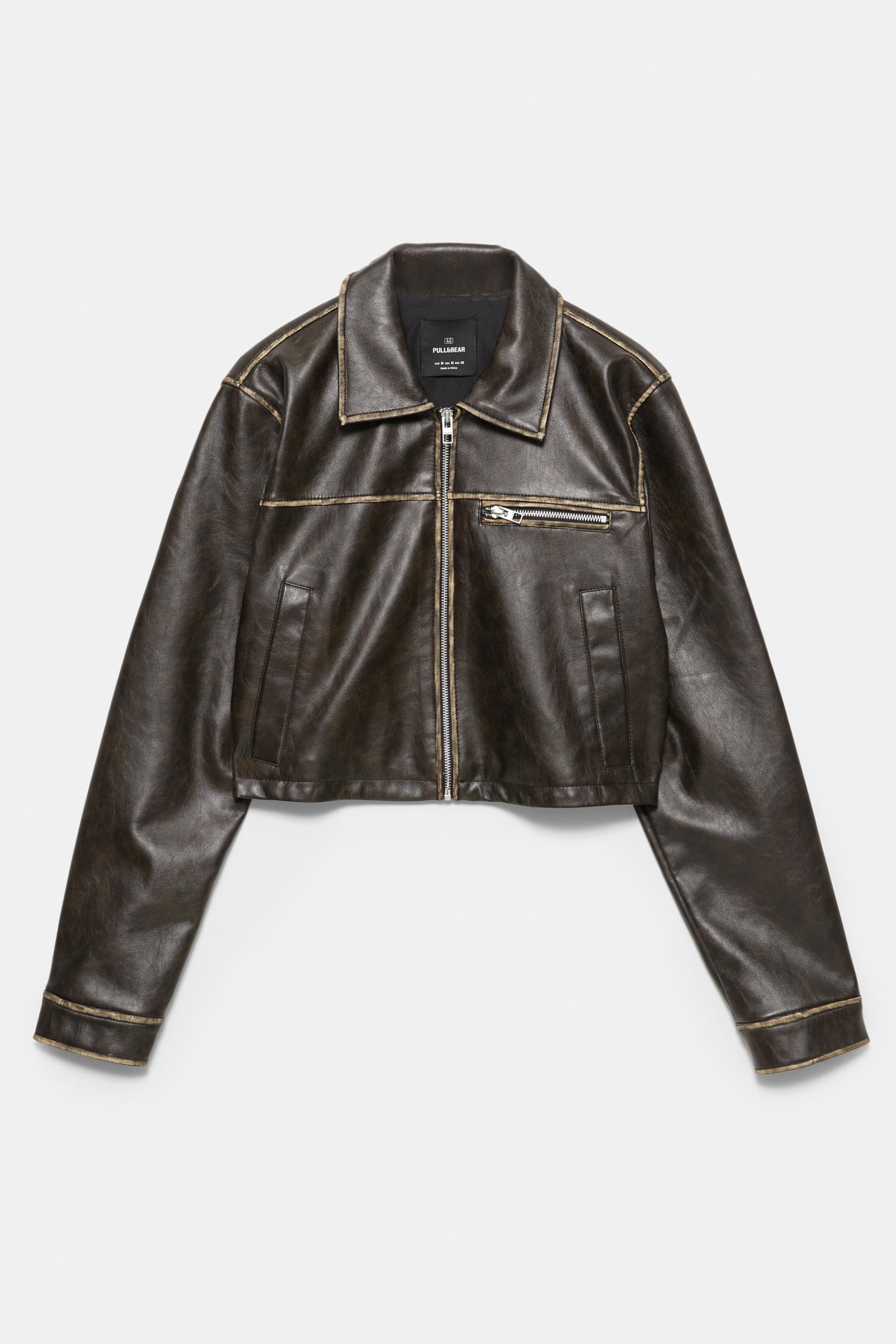Faux Leather Jacket Gonna Di Pelle Pull And Bear Bond Brothers