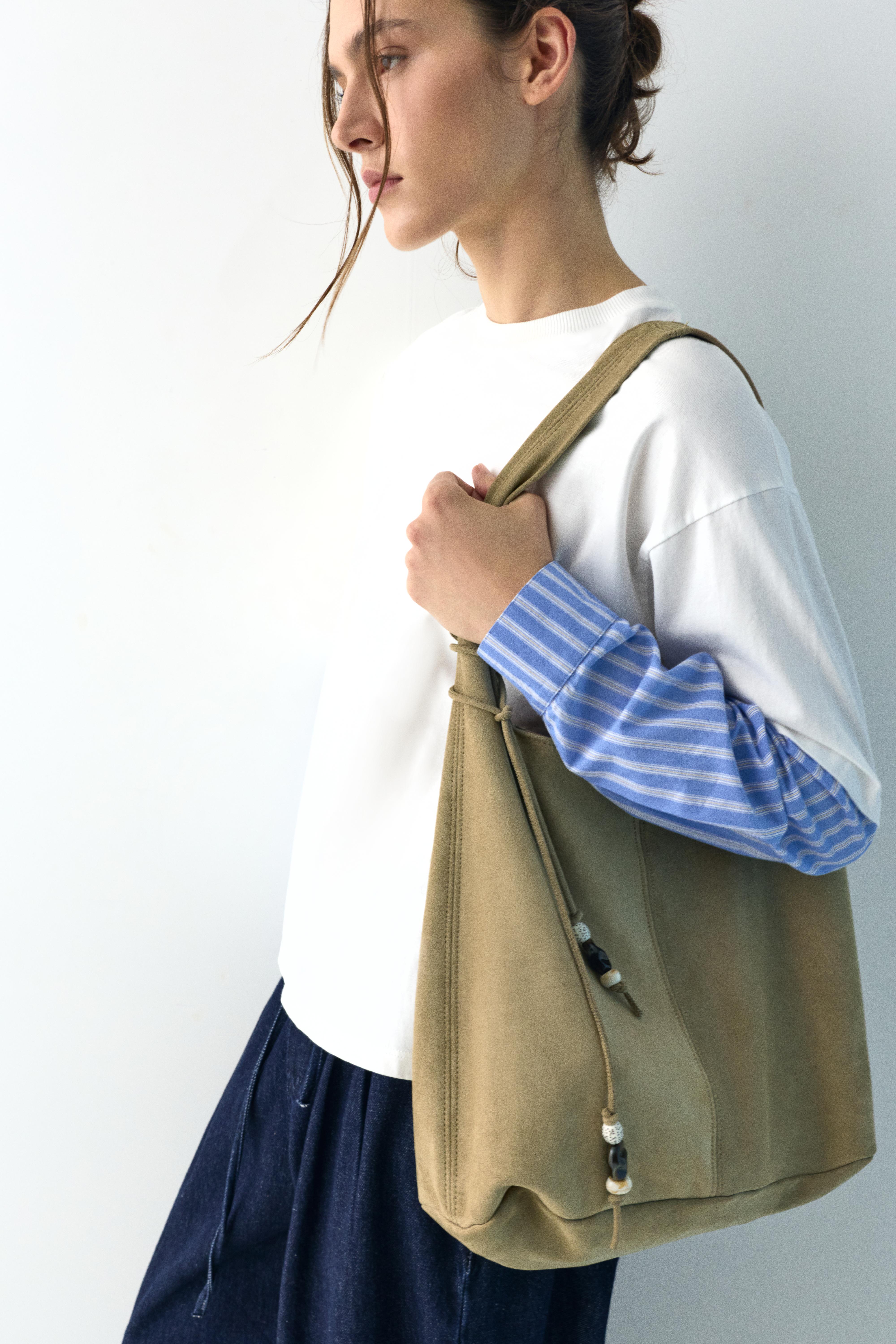 Embellished tote bag — Beige