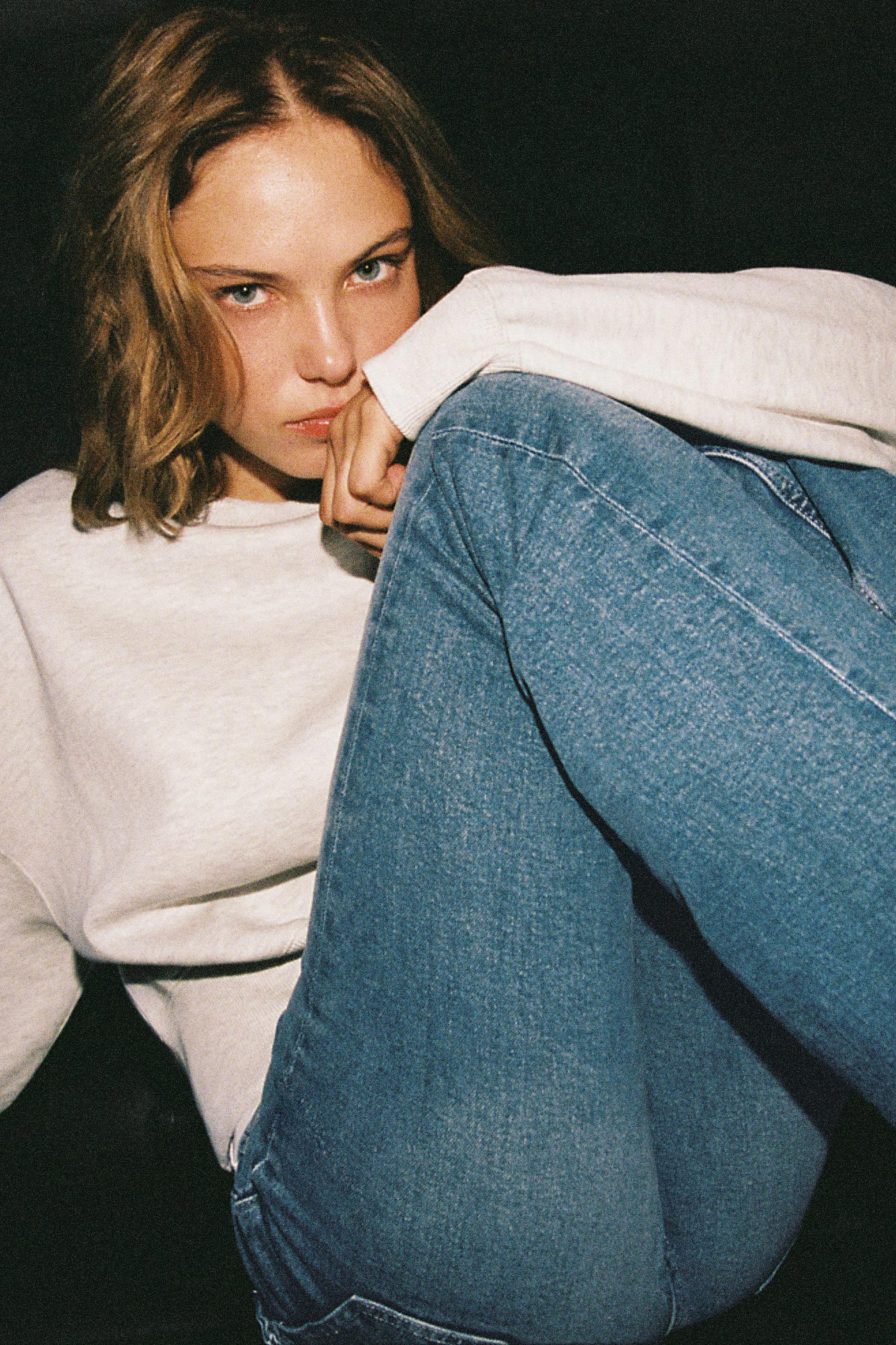 Low-rise boot-cut jeans — Greenish blue