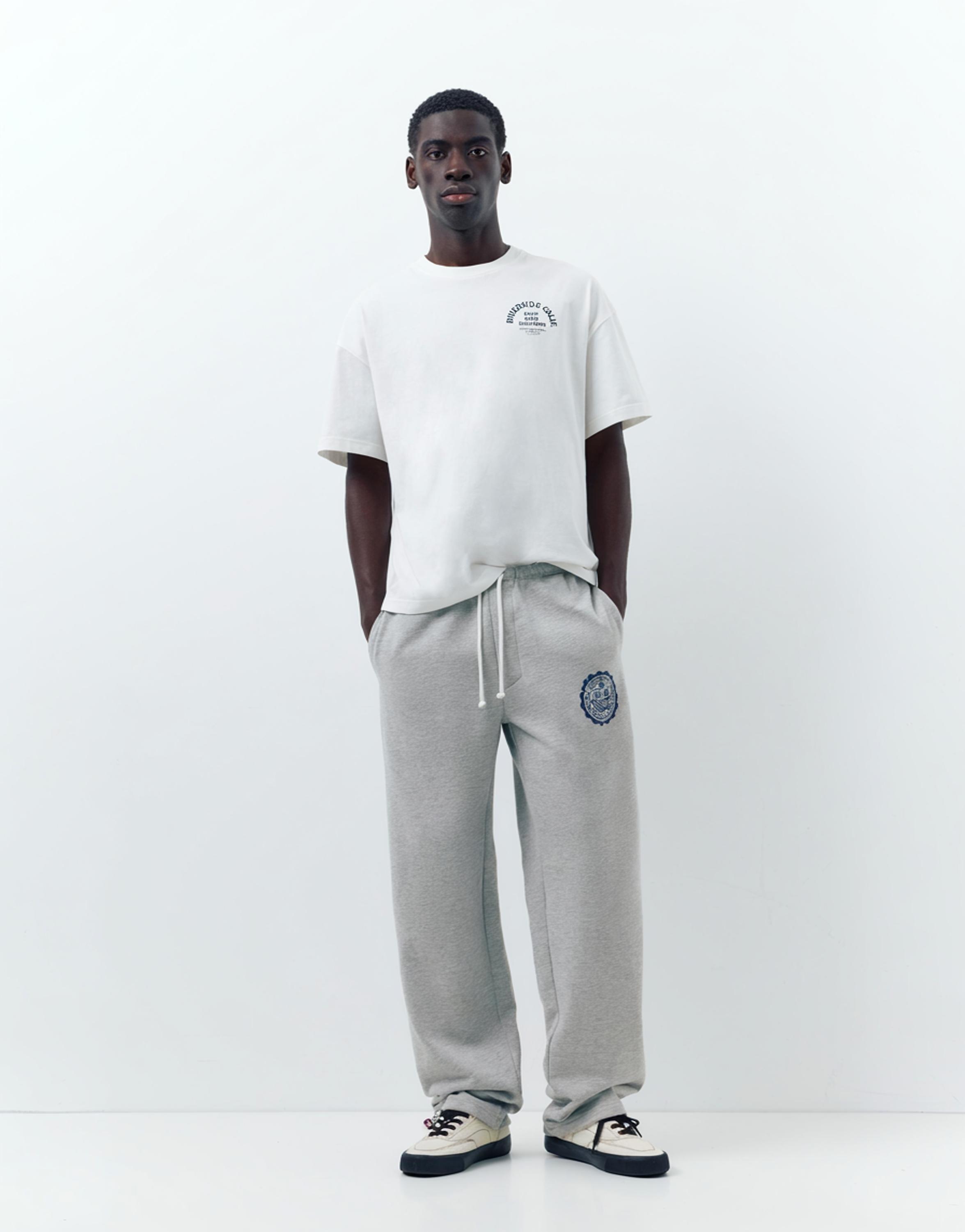 Varsity jogger trousers — Grey marl