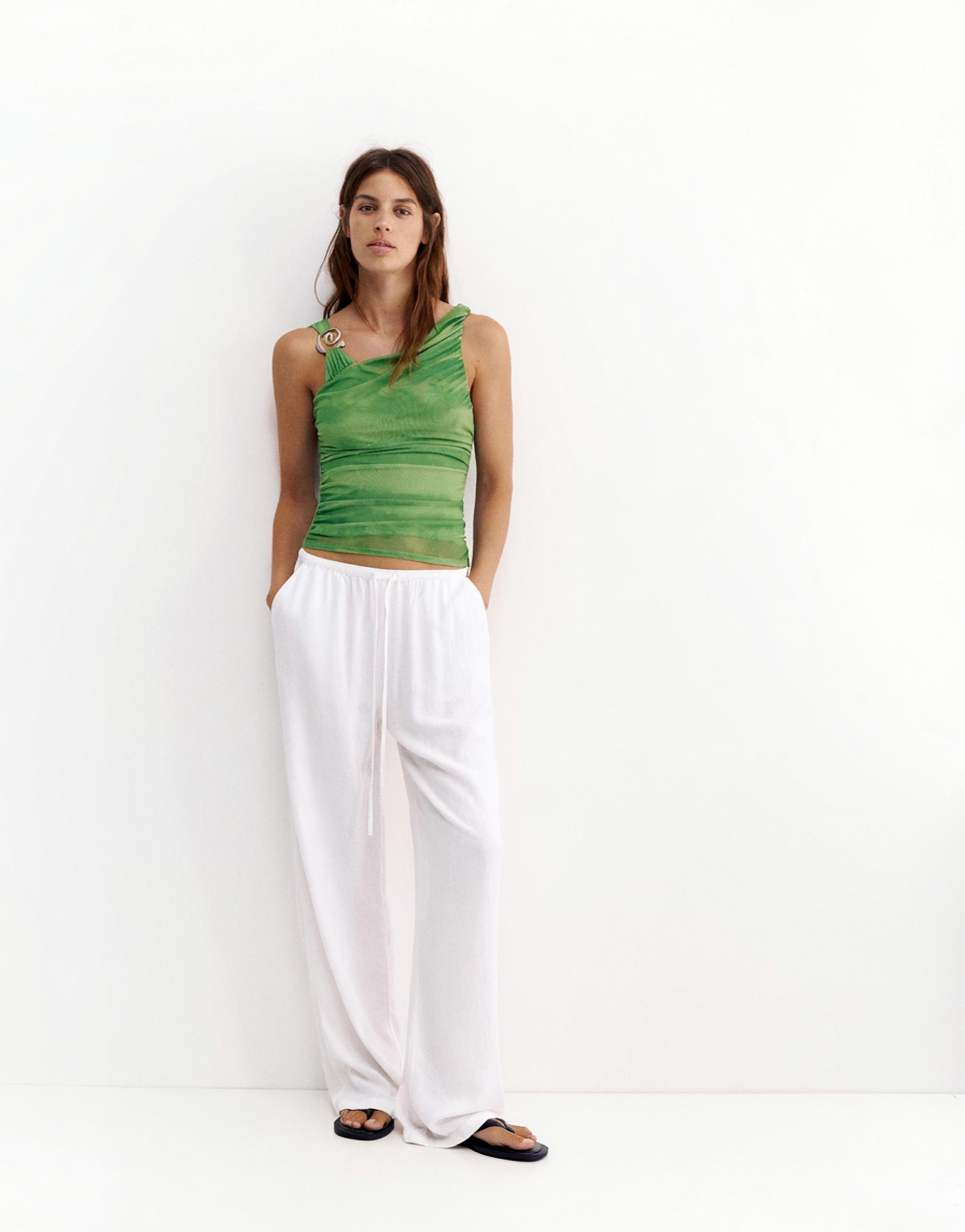 Draped asymmetric top — Green