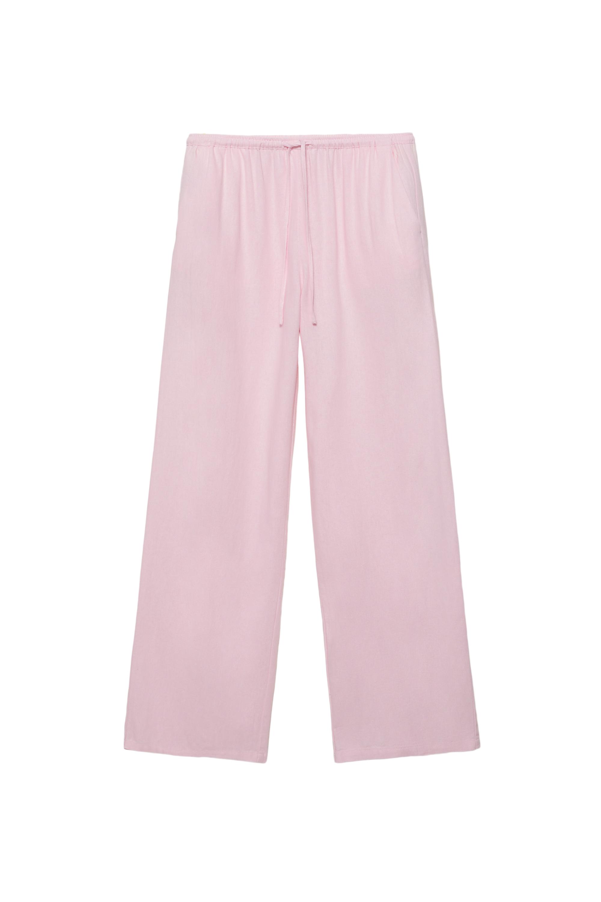 Ketenli dökümlü pantolon - Görsel 68