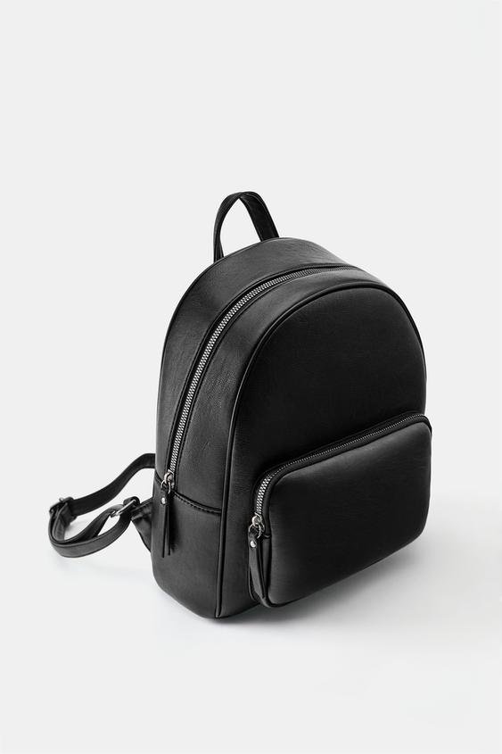 black leather backpack pull and bear MINNY with heart charm Adelle Latvia Near or far the X Women's Black Bags | Pull&Bear