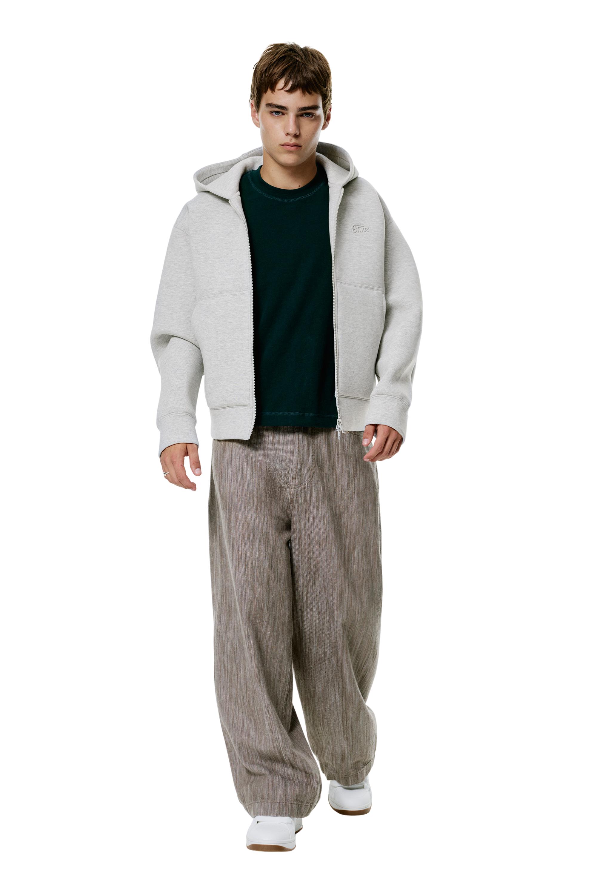 Neoprene-effect hoodie — Grey