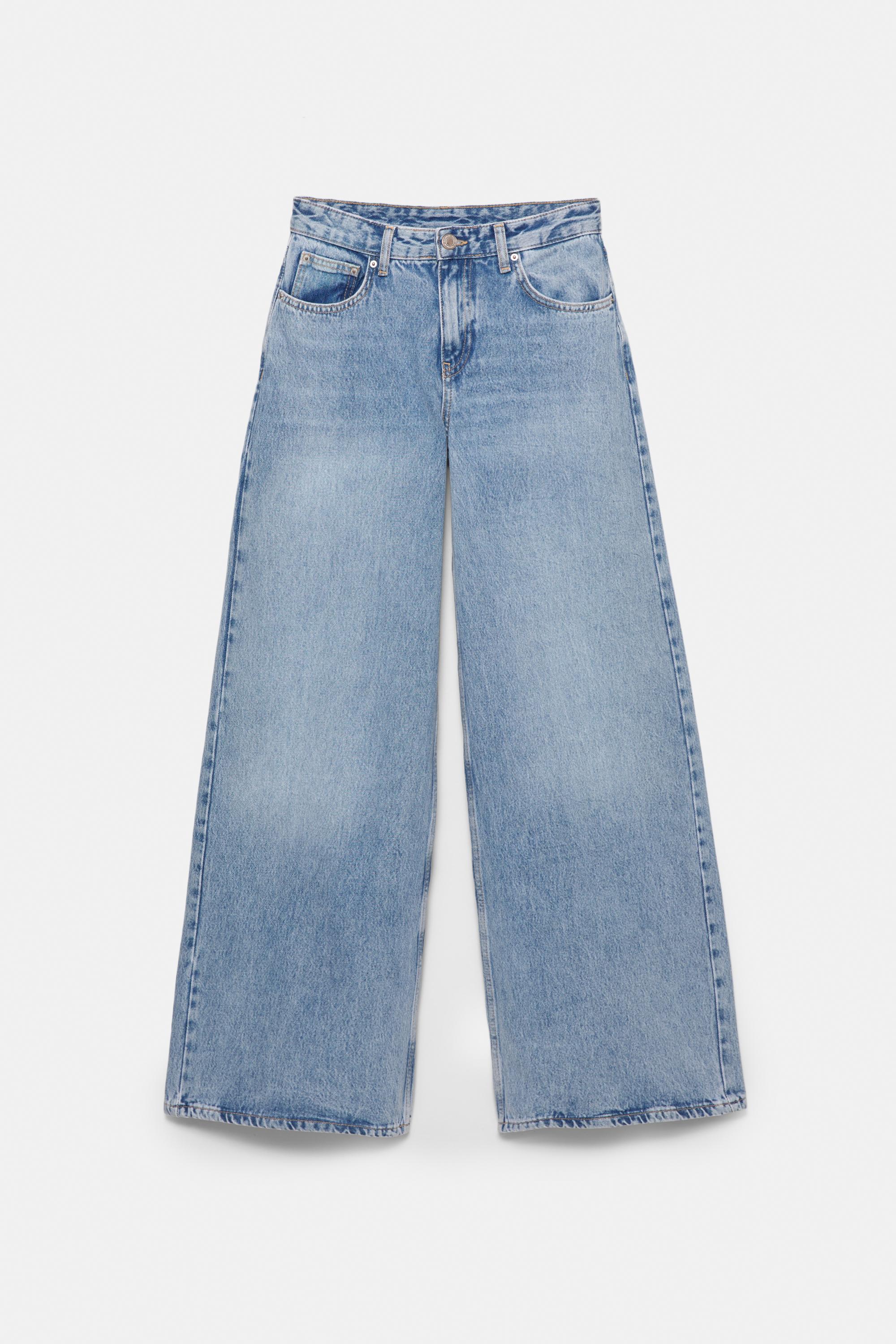 Low-rise wide-leg jeans — Medium blue