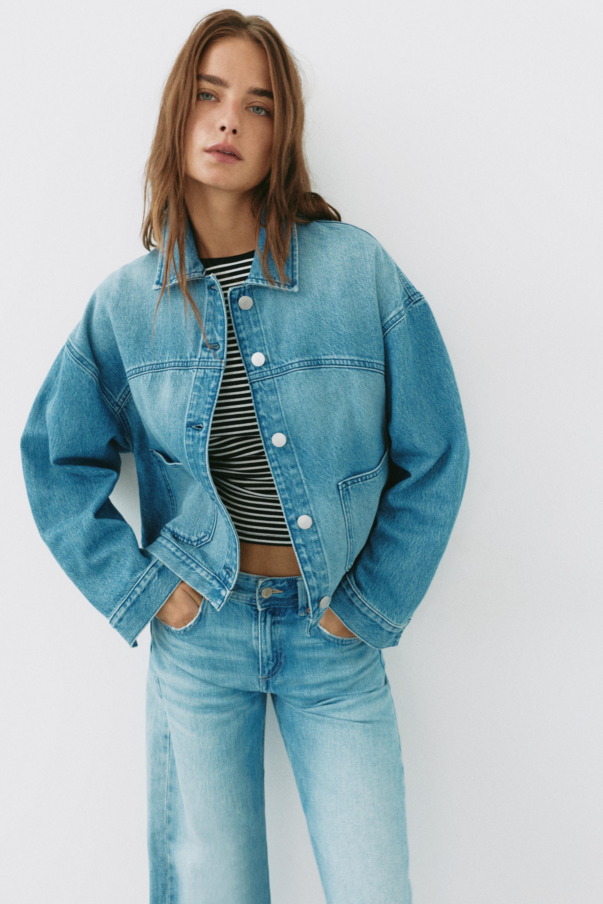 Boxy denim overshirt — Pale blue