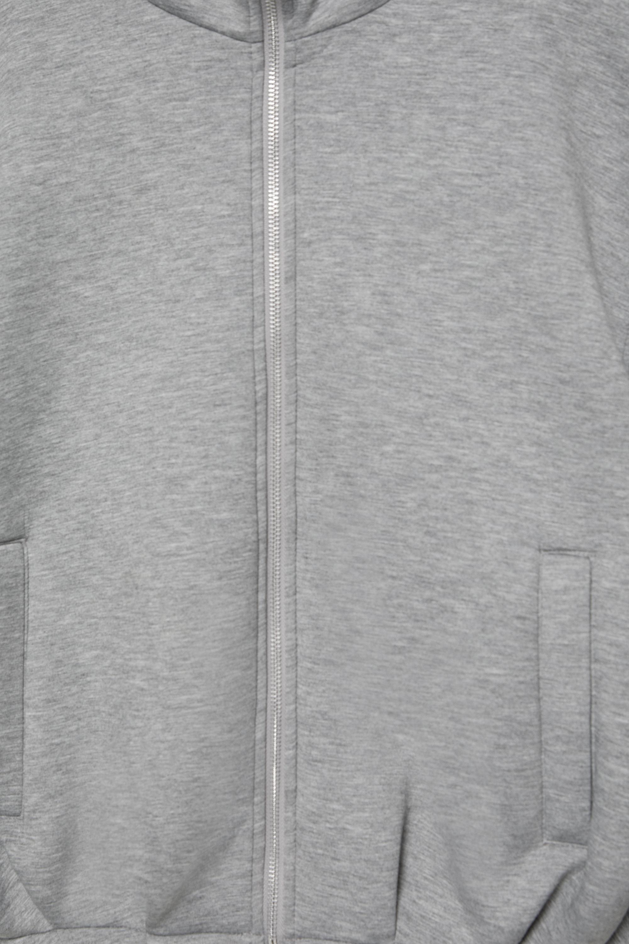 Neoprene-effect zip-up jacket — Grey marl