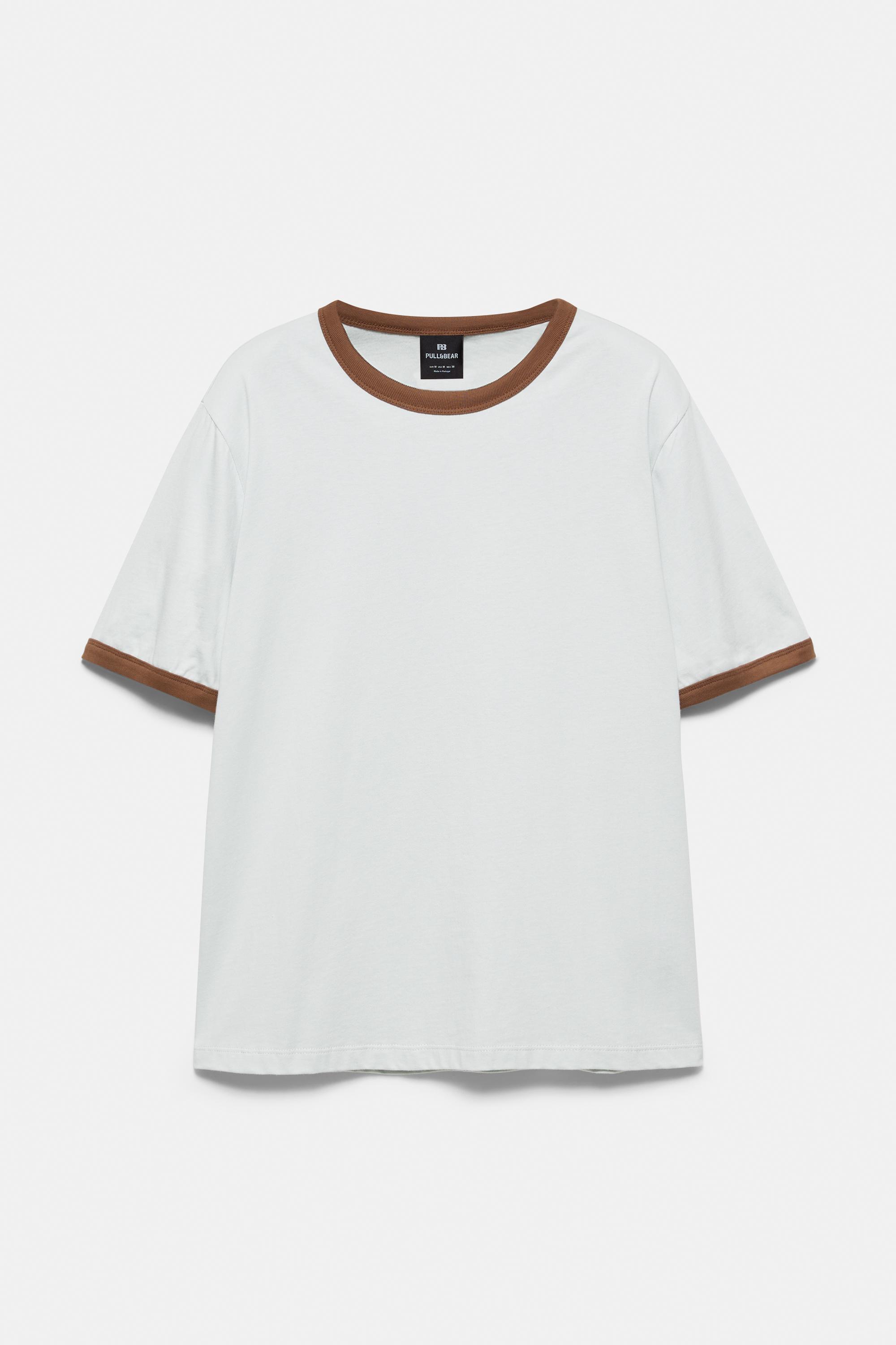 Contrast trim T-shirt — Sky blue