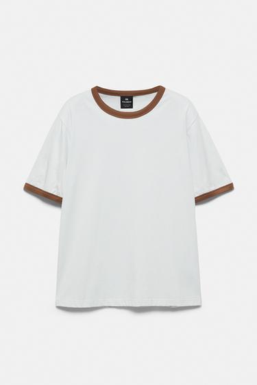 Contrast trim T-shirt — Sky blue 6