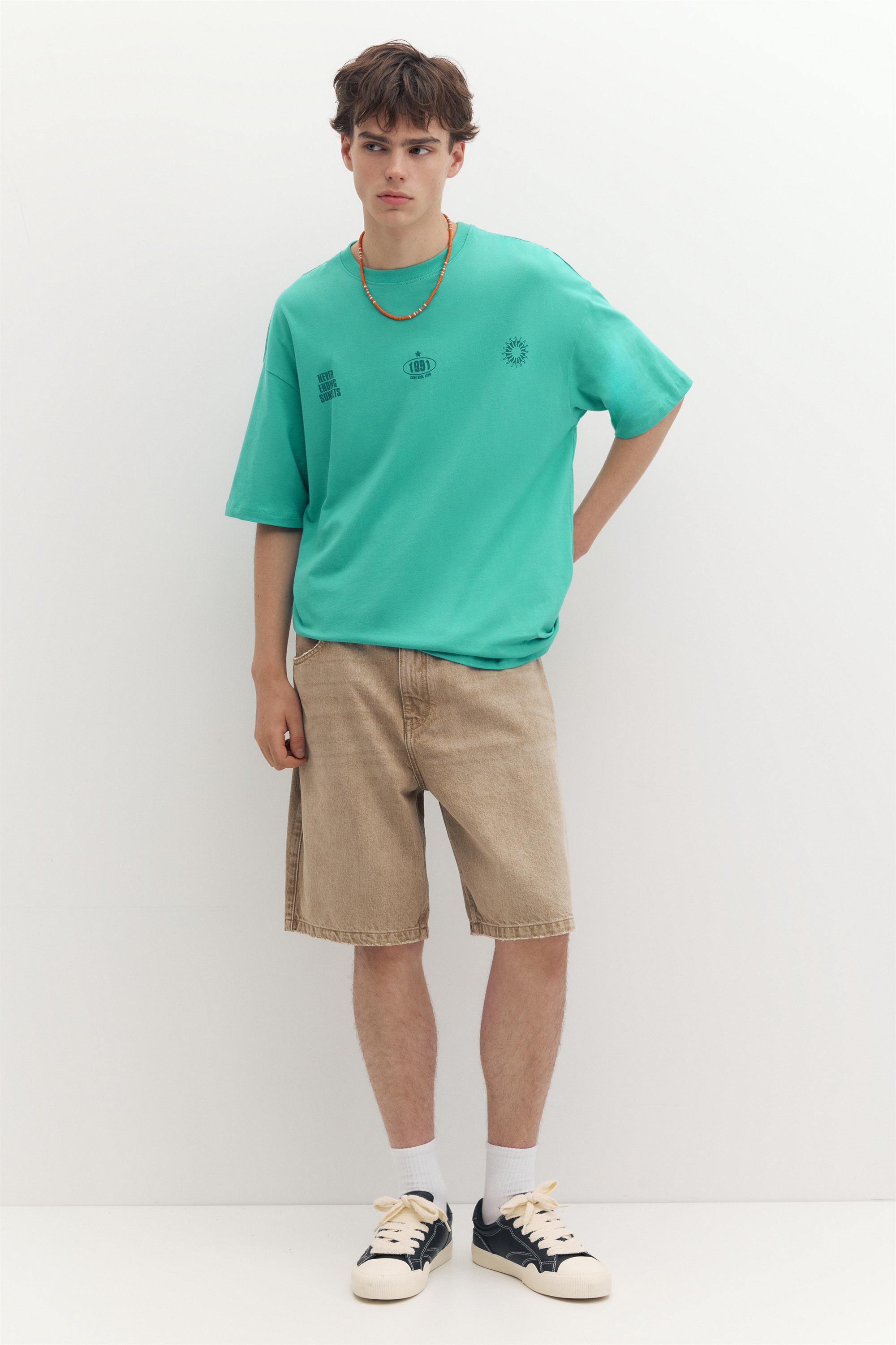 STWD sun graphic T-shirt — Turquoise